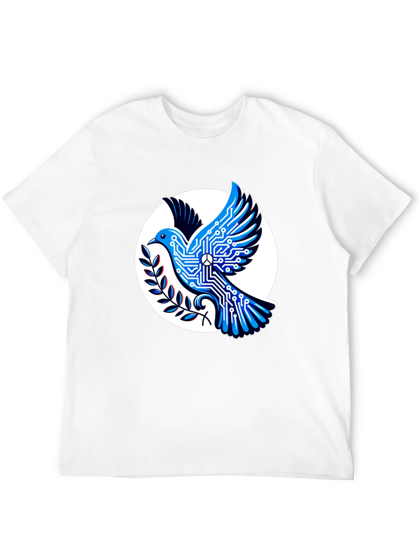 Black Tech Peace Dove Black T-Shirt view 12