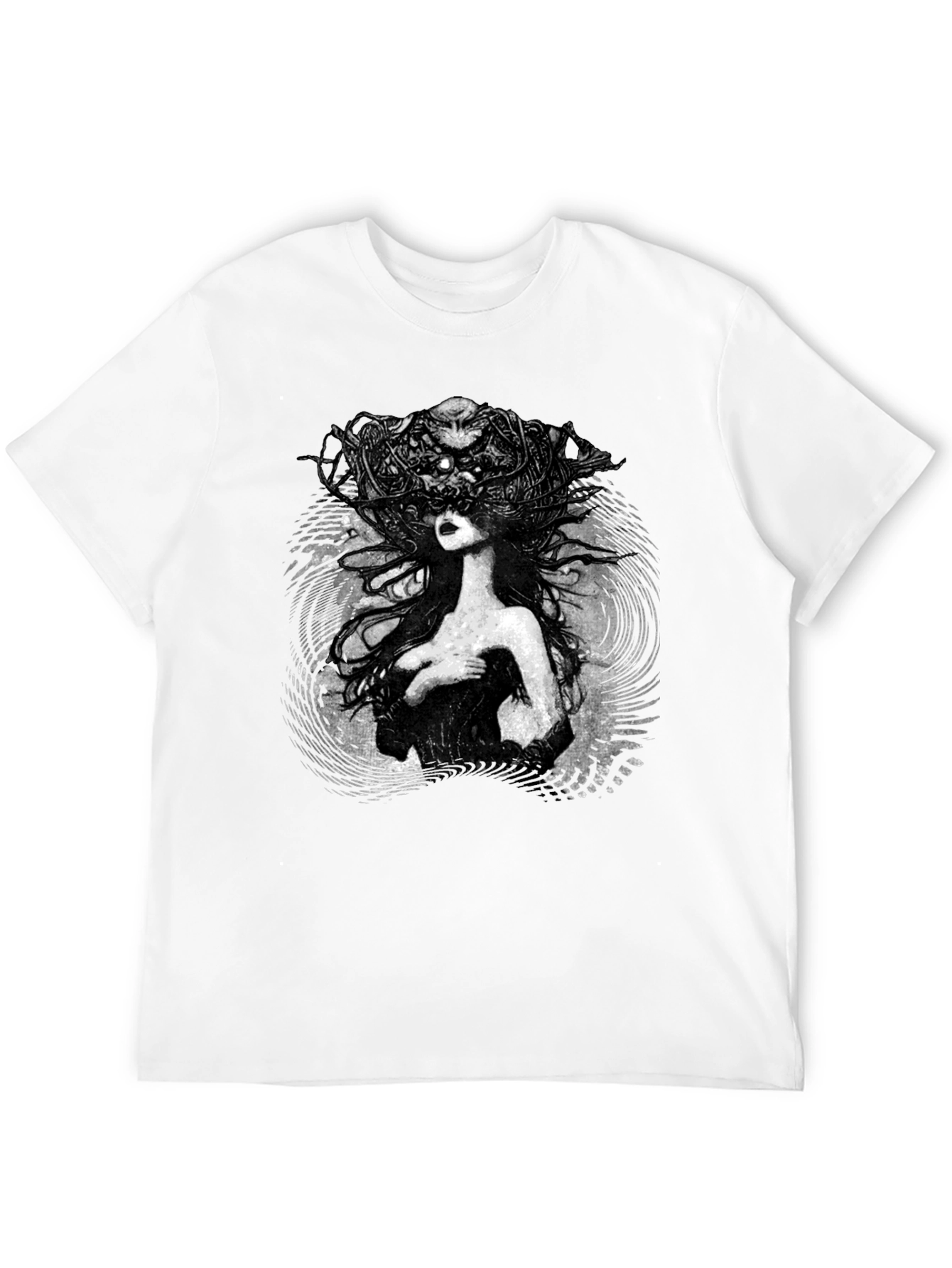 Black Mystic Woman Graphic Tee - Black Cotton T-Shirt view 12