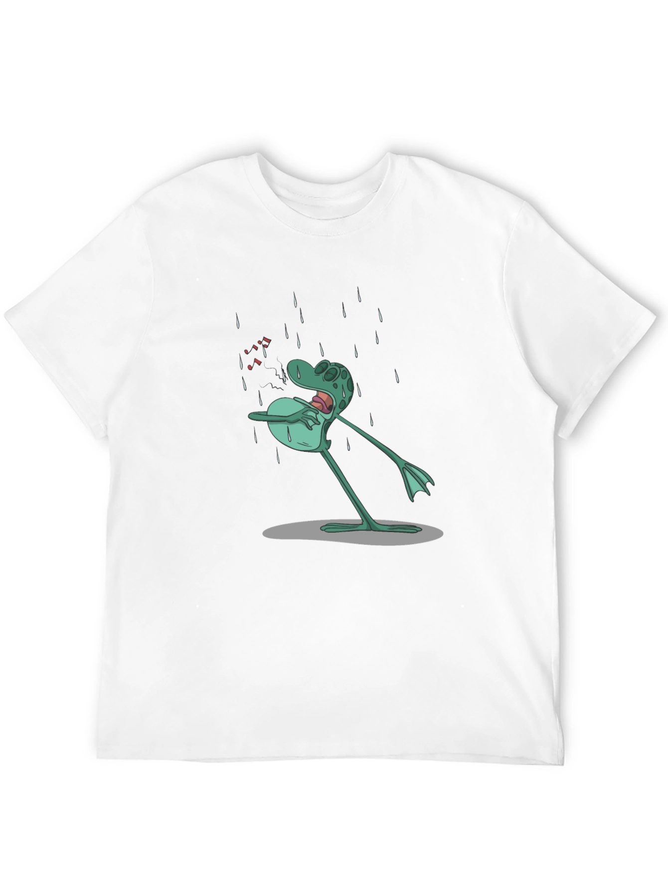 Black Sad Frog Cartoon Black T-Shirt view 12