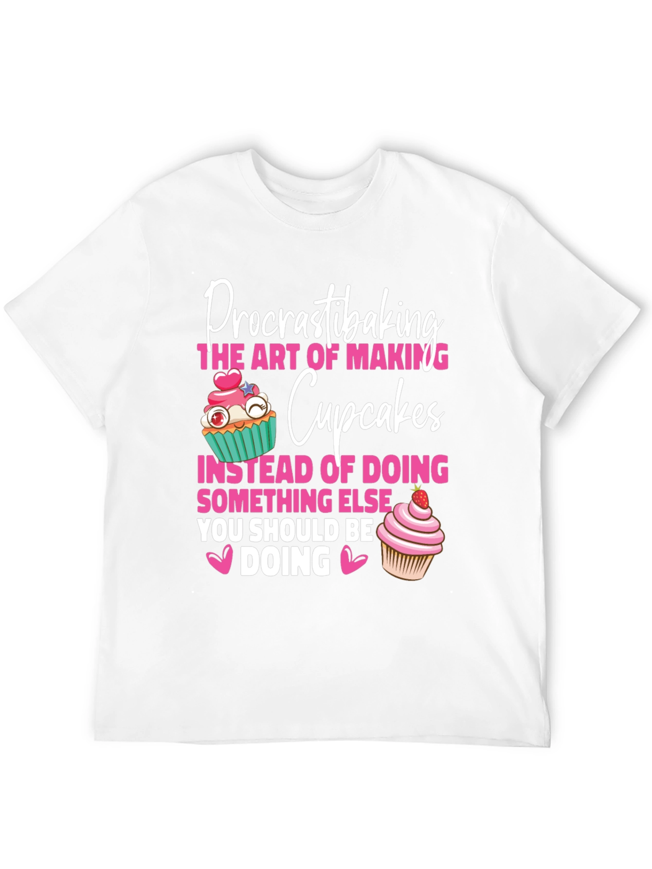 Black Procrastibaking Cupcakes Graphic T-Shirt view 12