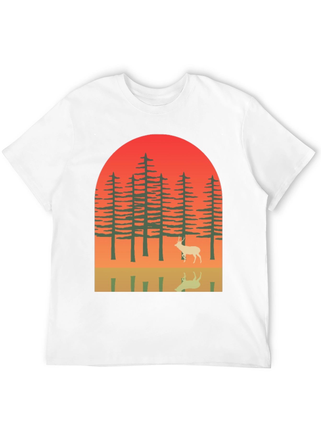 Black Retro Deer Forest Graphic Tee view 12