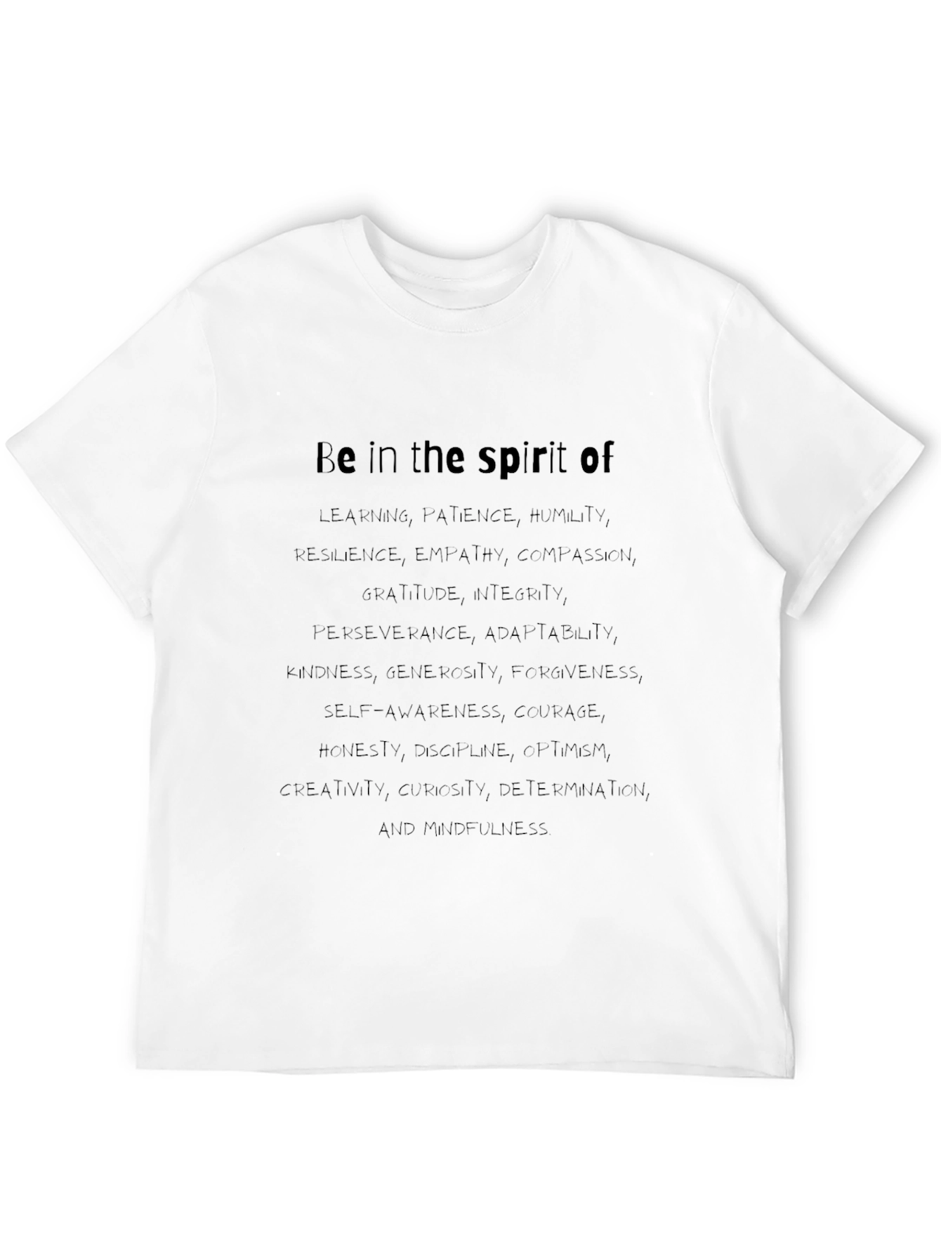 Black Spirit Of Qualities Black Graphic T-Shirt view 12