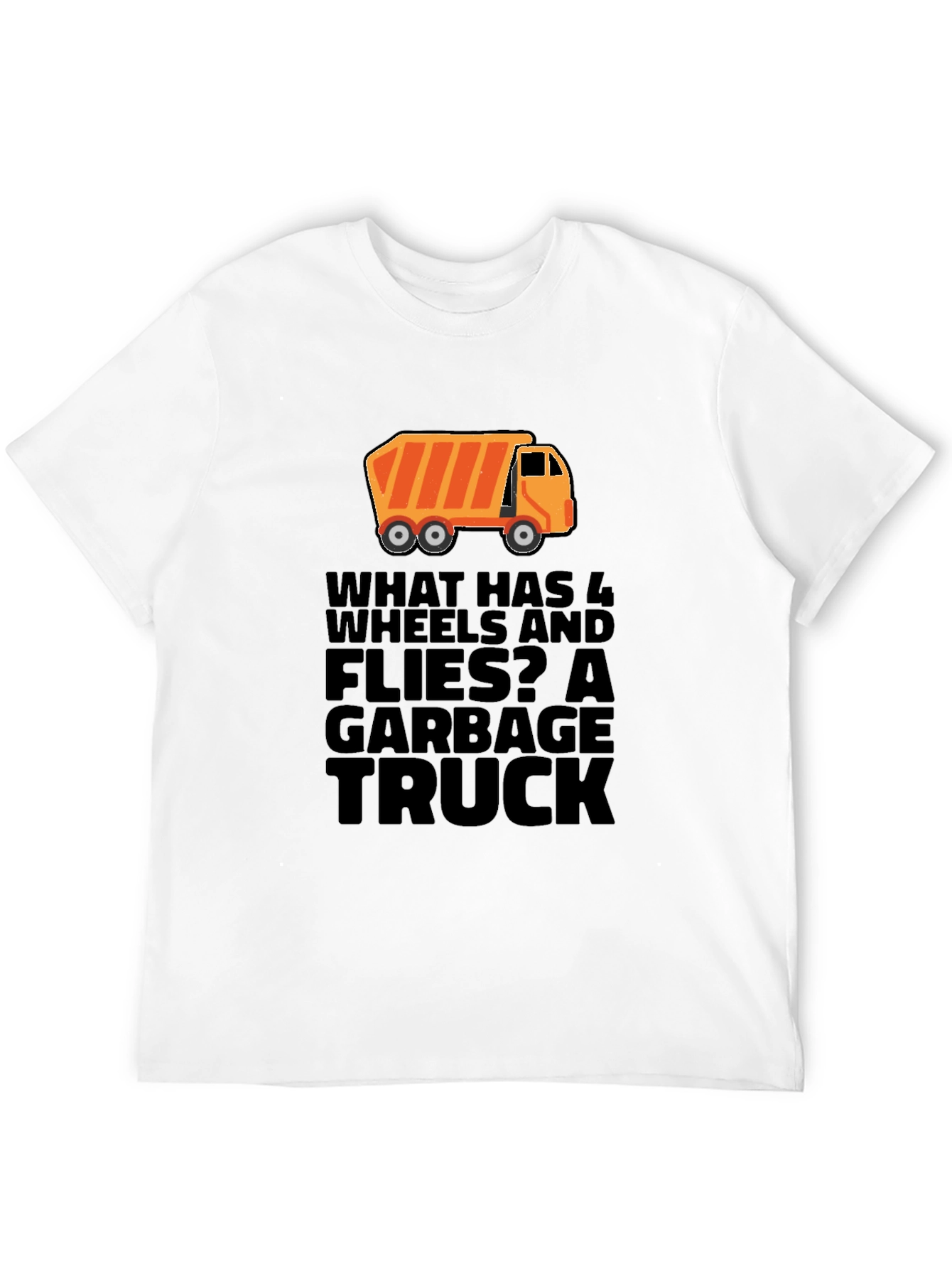 Black Garbage Truck Riddle Graphic T-Shirt - Black view 12