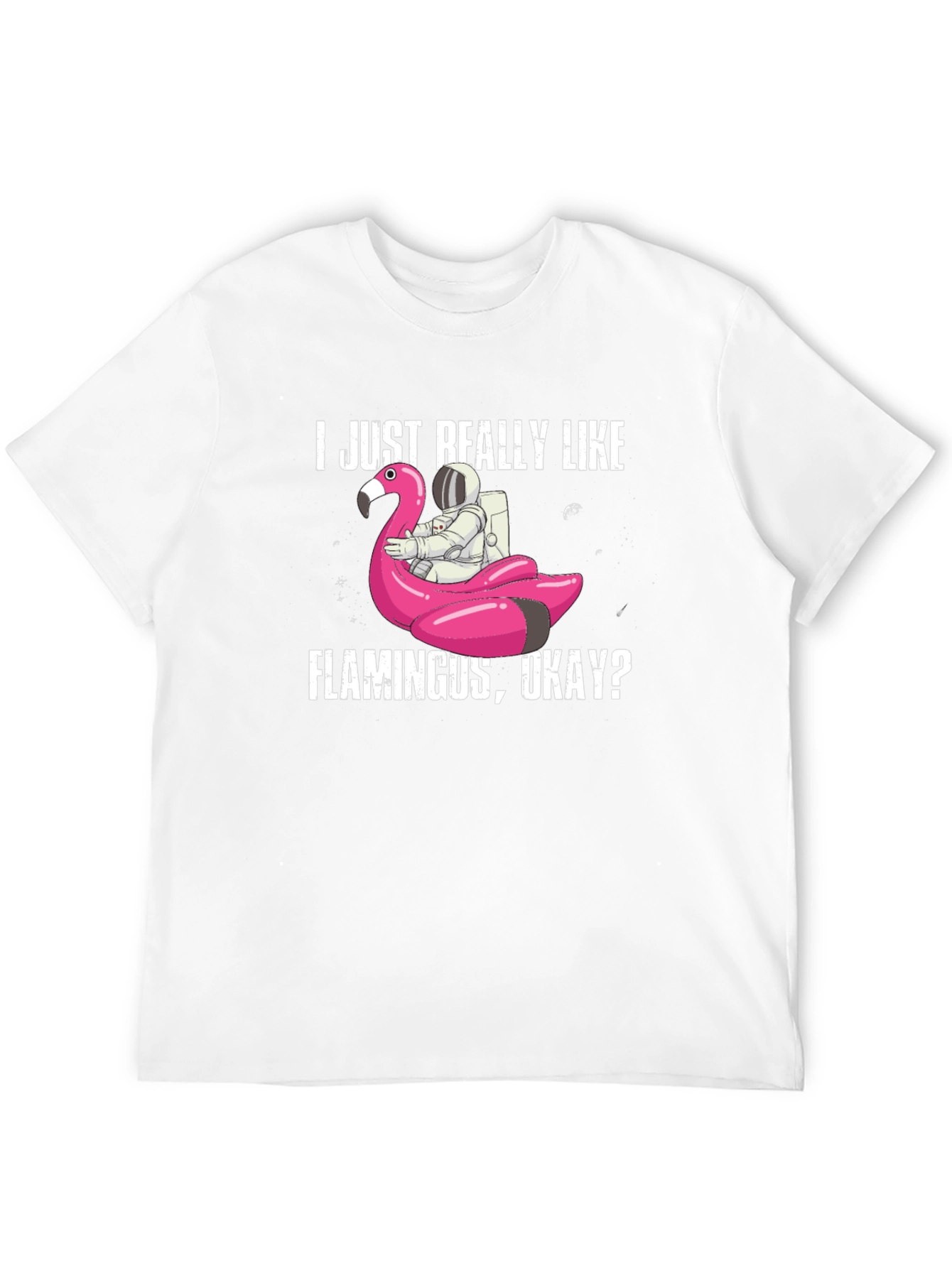 Black Flamingo Astronaut T-Shirt - I Just Really Like Flamingus view 12