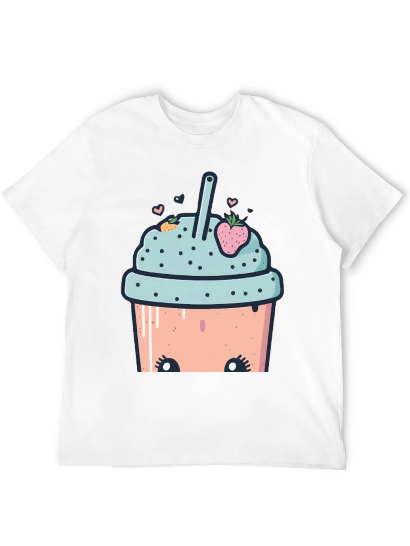 Black Cute Cartoon Smoothie T-Shirt view 12