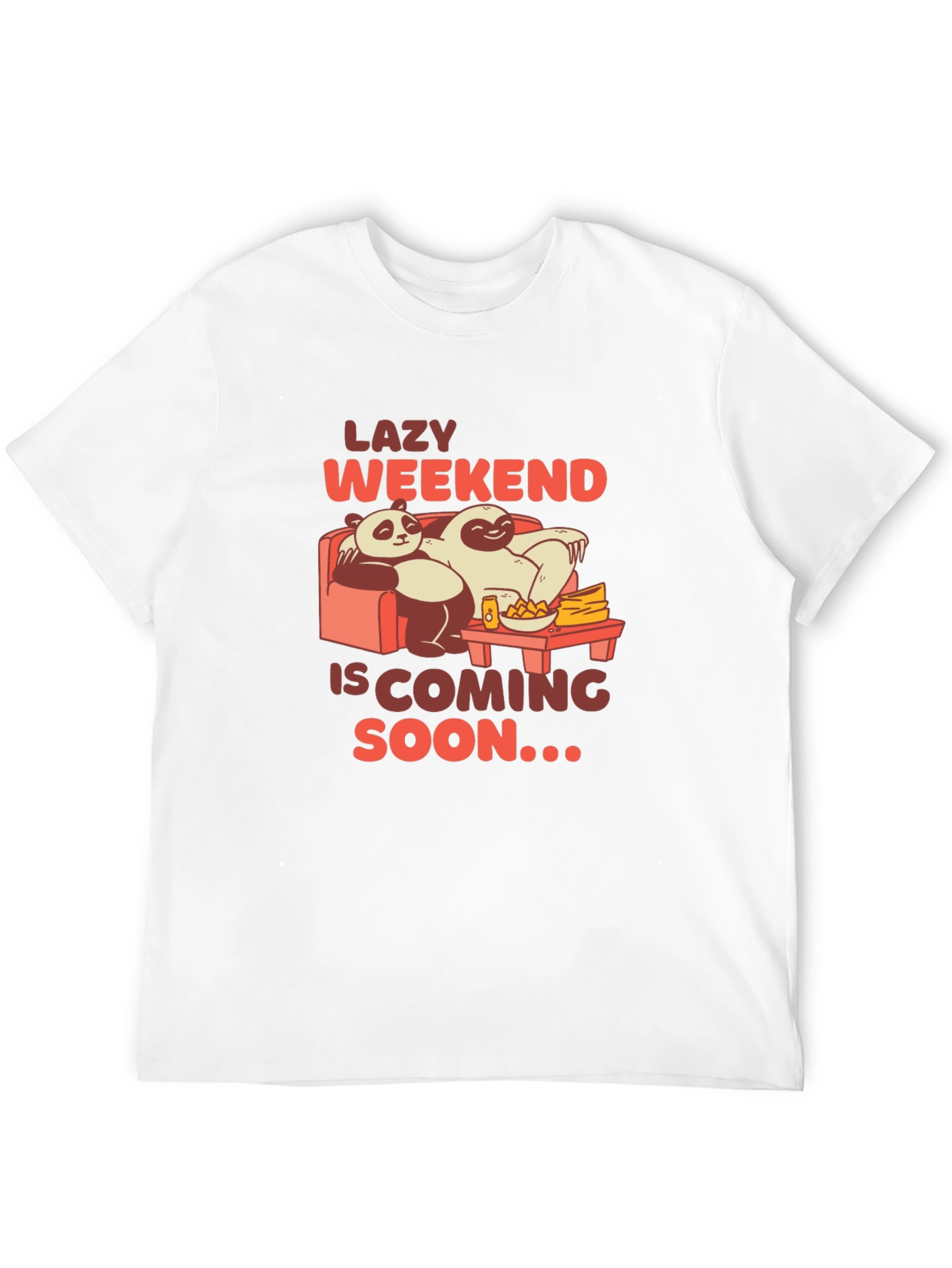 Black Lazy Weekend T-Shirt: Panda & Sloth Edition view 12