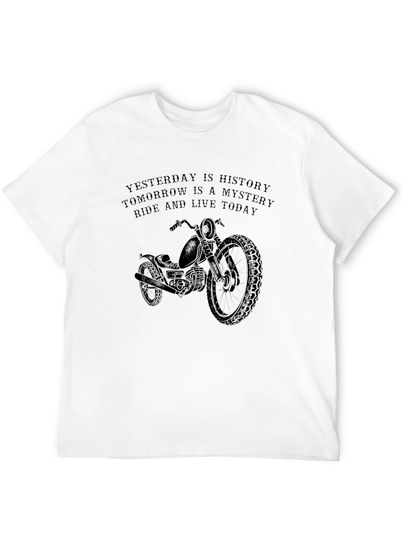 Black Motorcycle Quote Graphic Black T-Shirt view 12