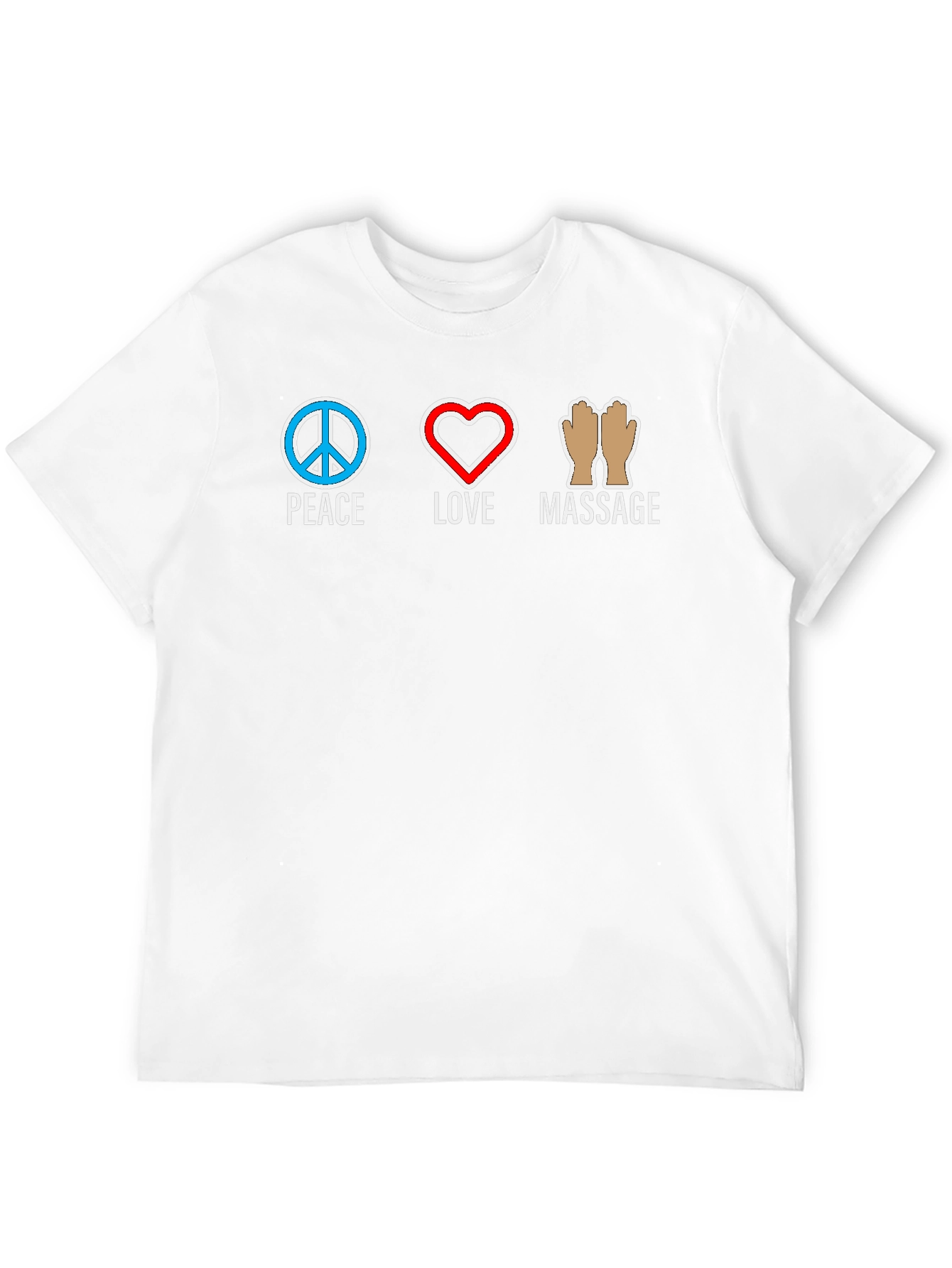 Black Peace Love Massage Graphic T-Shirt view 12