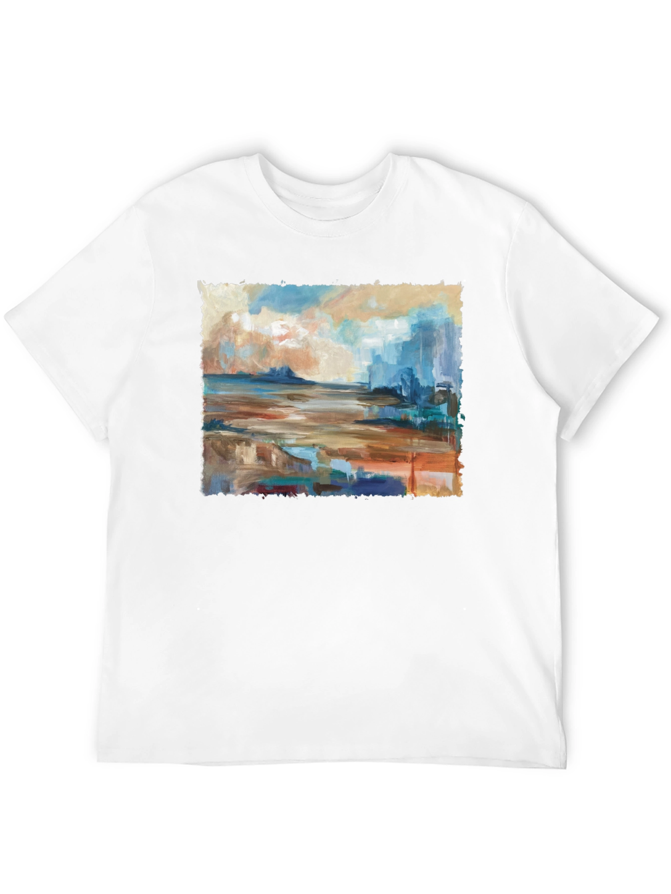 Black Abstract Seascape Graphic Tee view 12