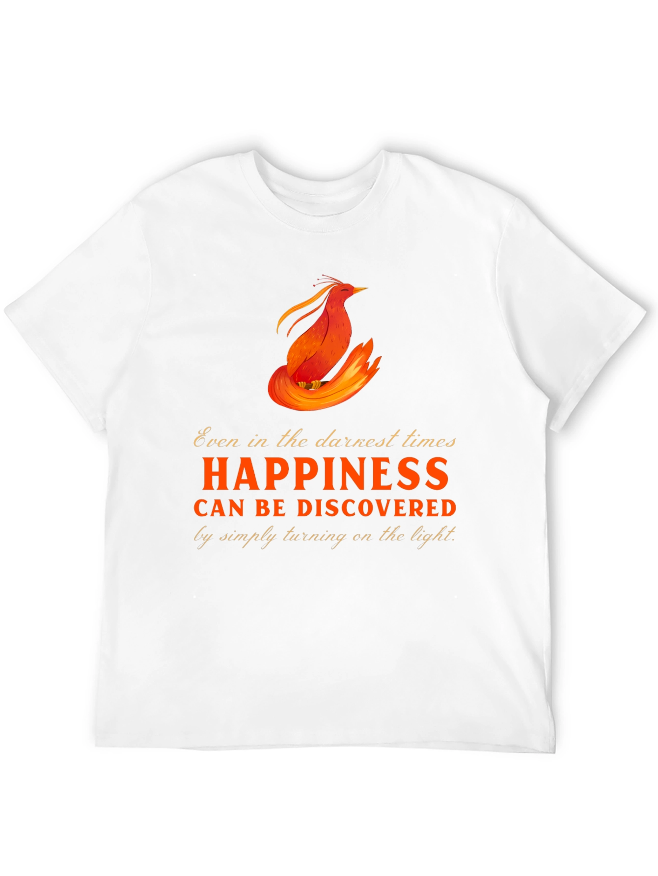 Black Phoenix Happiness Graphic T-Shirt - Inspirational Design view 12