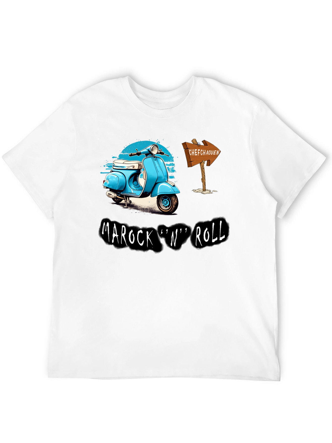 Black Marock 'n' Roll T-Shirt - Scooter Design view 12