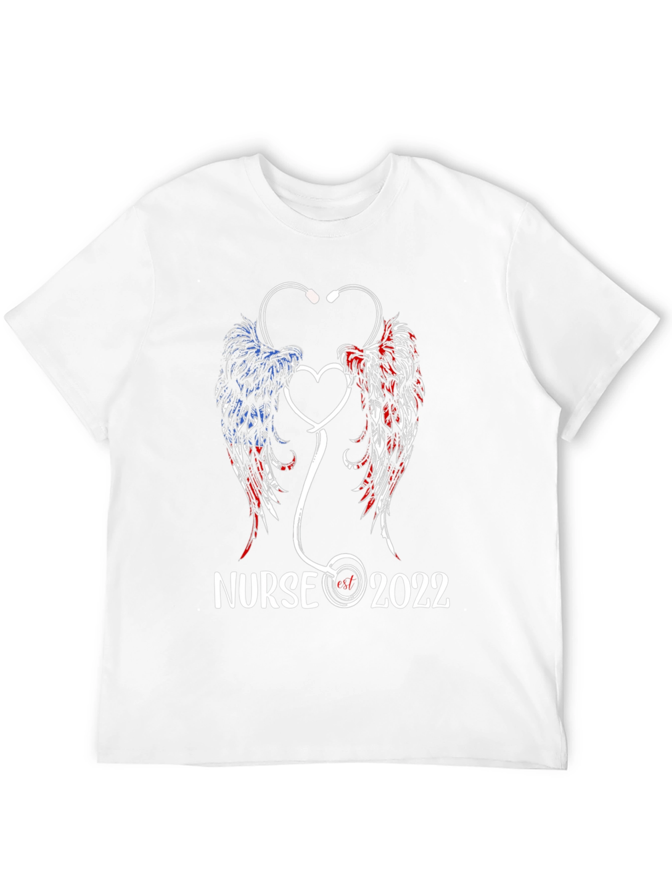 Black Nurse 2022 T-Shirt - Angel Wings Stethoscope Design view 12