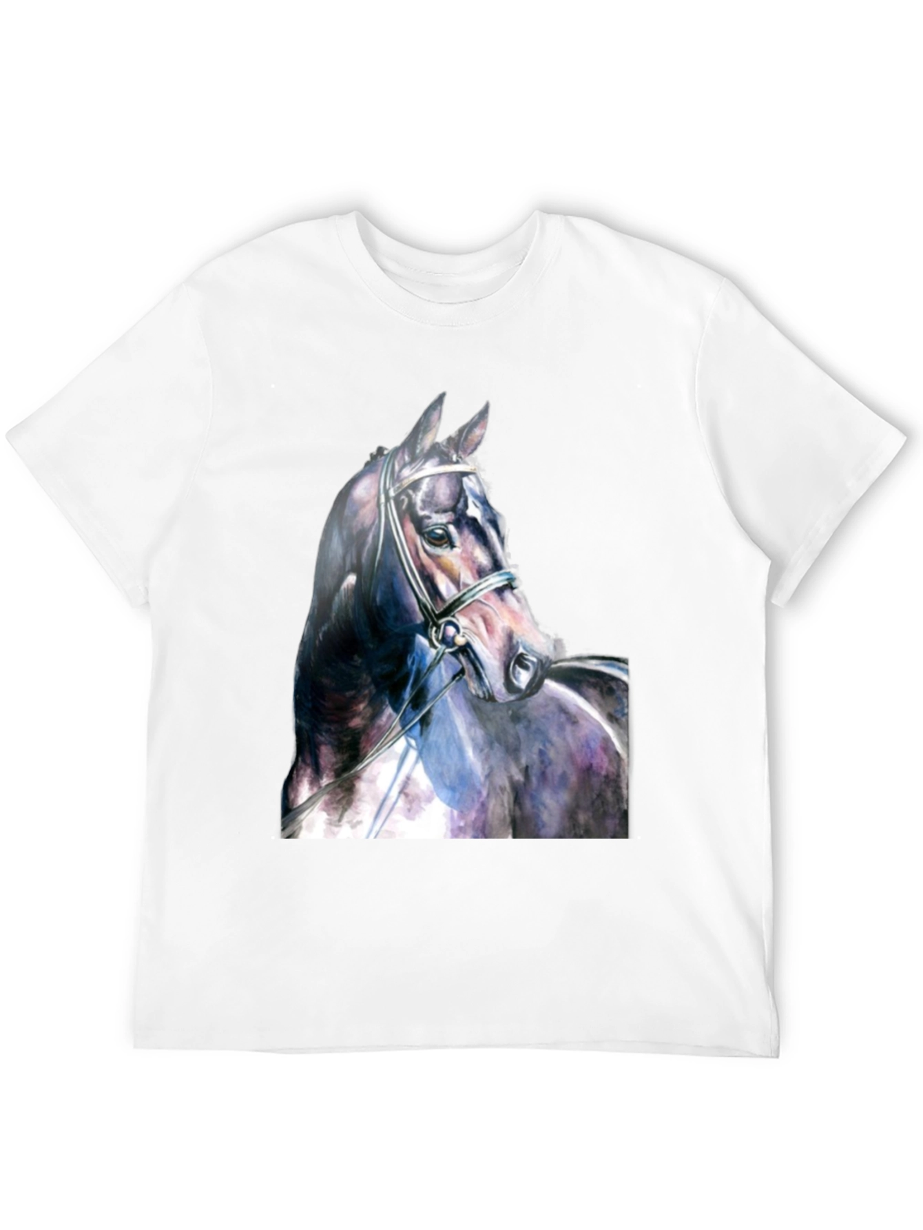 Black Horse Portrait Black T-Shirt view 12