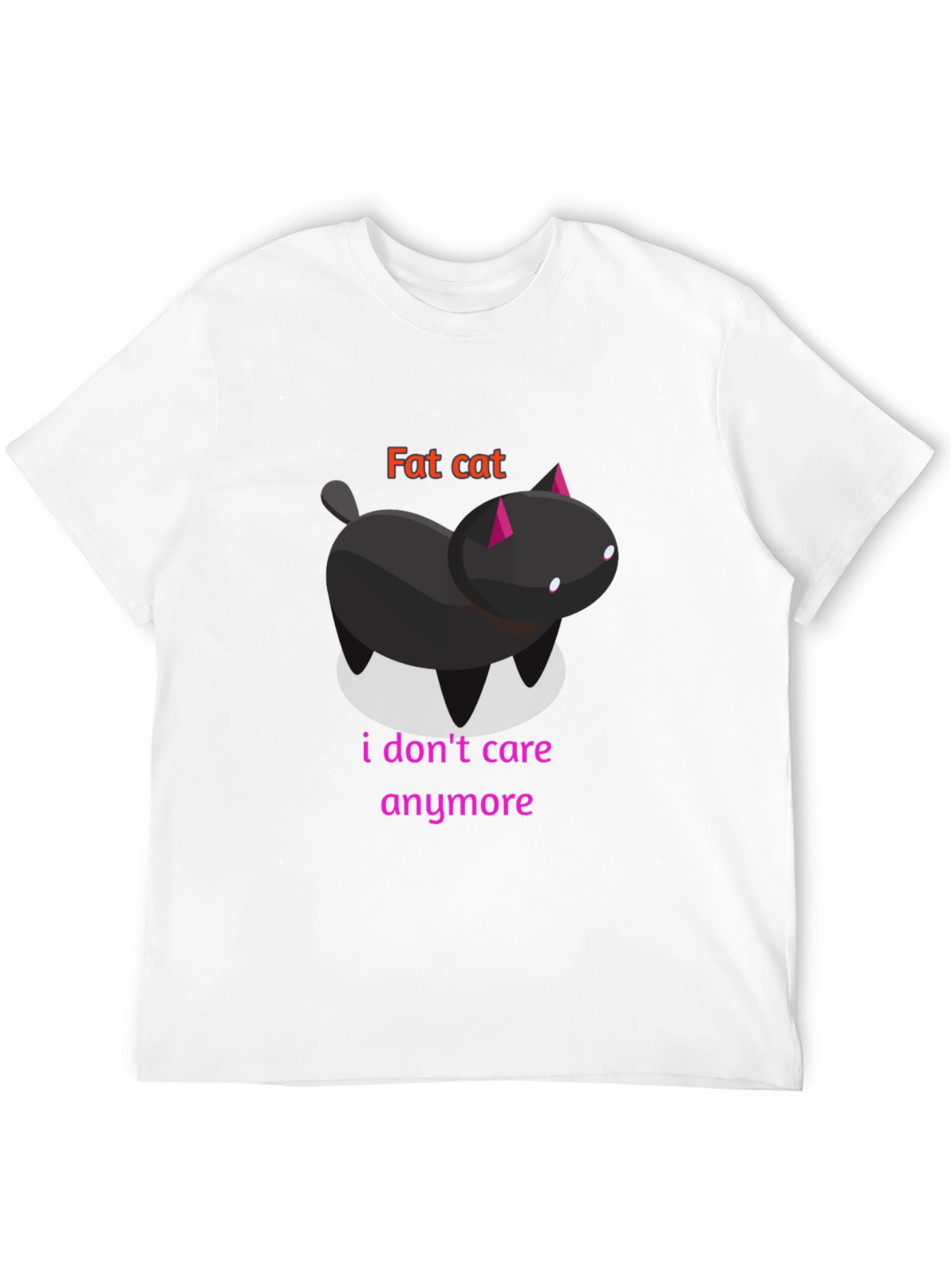 Black Fat Cat Graphic Tee - Unisex Black T-Shirt view 12