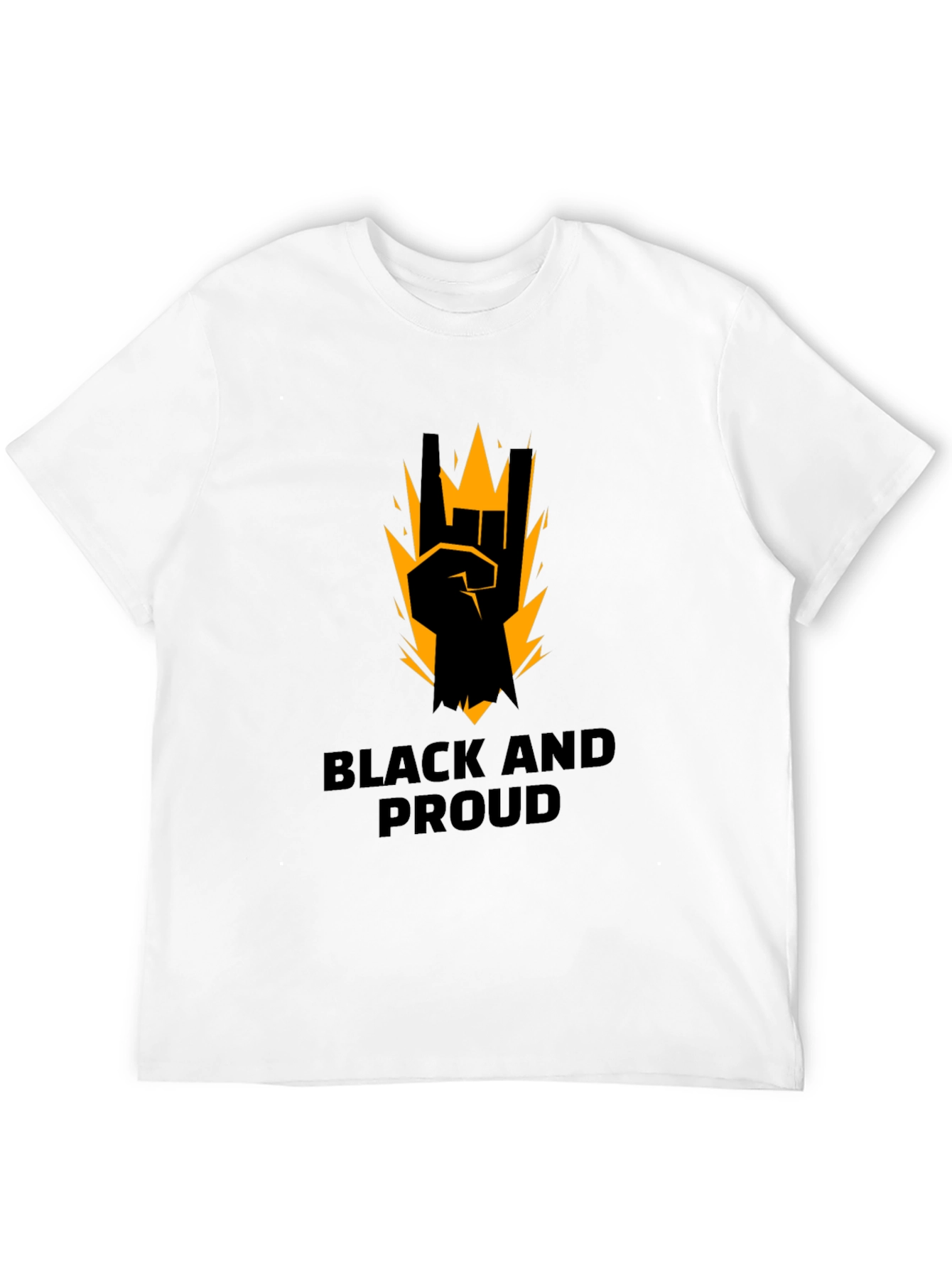 Black Black and Proud Graphic Tee - Rock On Sign view 12