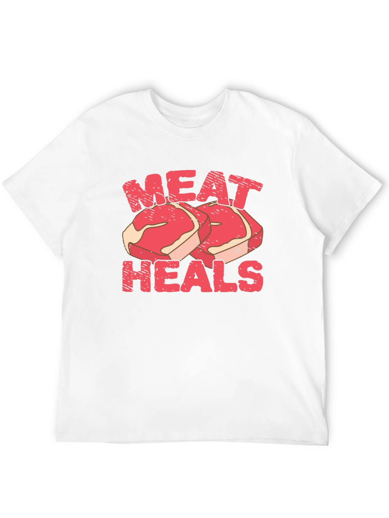 Black Meat Heals T-Shirt - Black, Funny Graphic Tee view 12