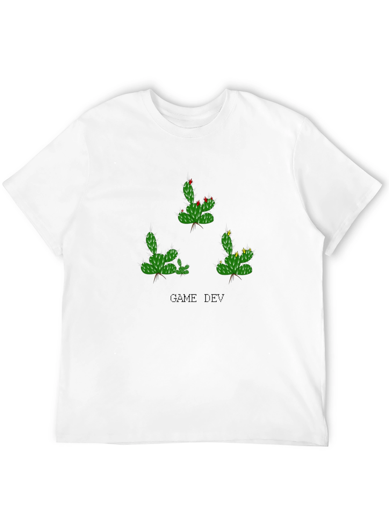 Black Game Dev Cactus T-Shirt - Black Cotton Tee view 12