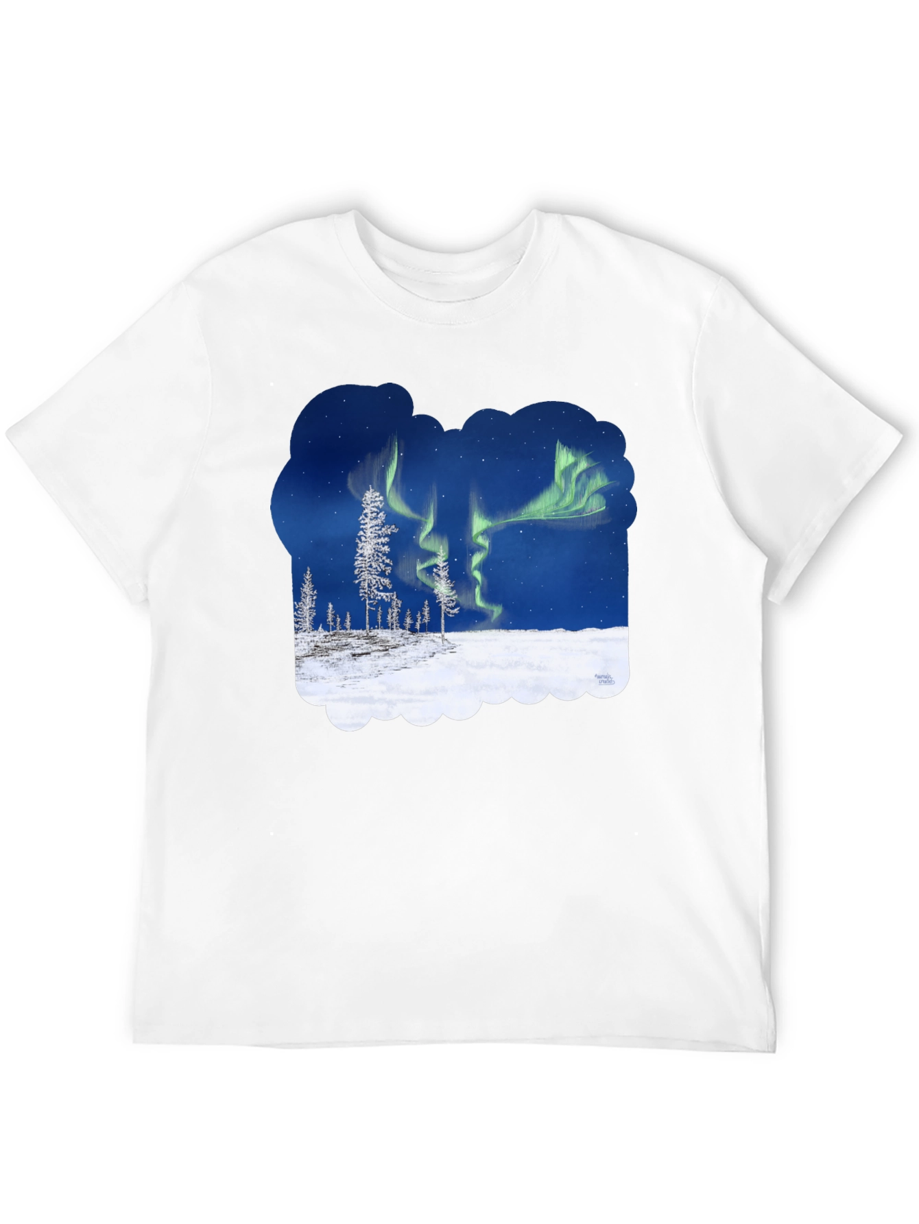 Black Aurora Borealis Graphic T-Shirt - Northern Lights Tee view 12