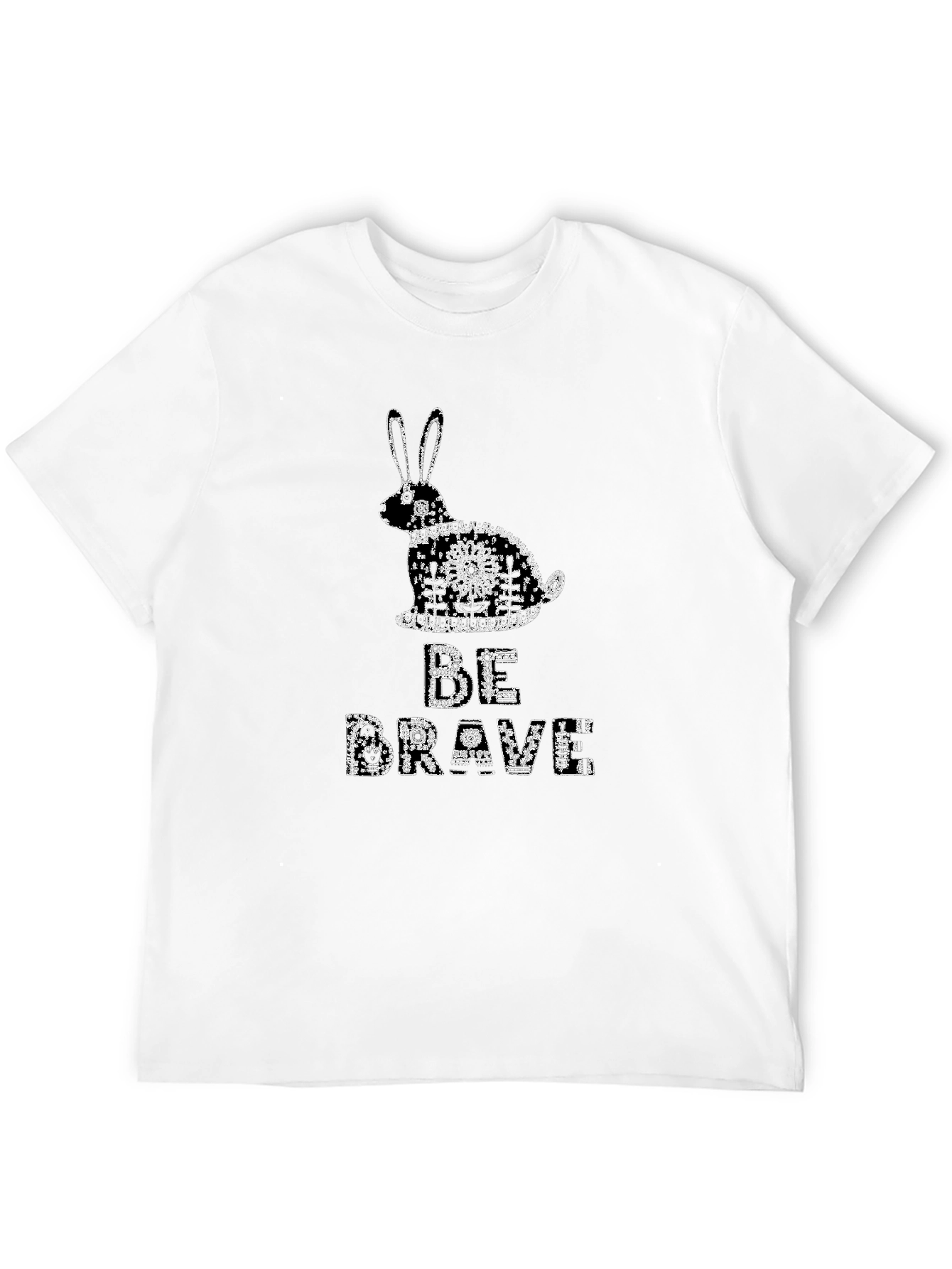 Black Be Brave Rabbit Graphic Tee - Black view 12