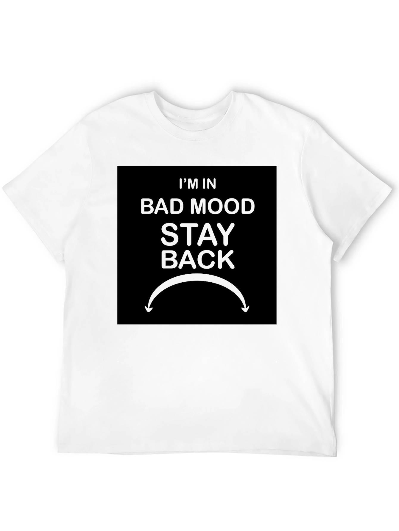 Black Bad Mood Stay Back Graphic T-Shirt - Funny Warning Tee view 12