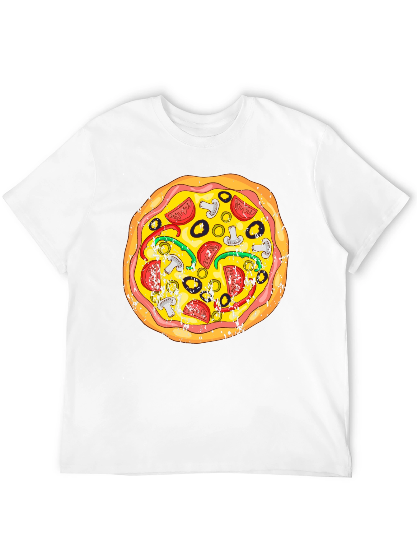 Black Pizza Graphic Tee - Fun Food T-Shirt view 12