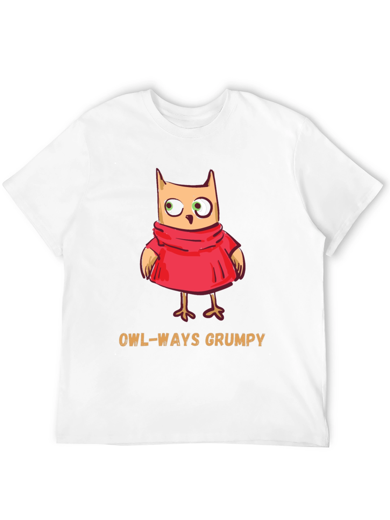 Black Owl-Ways Grumpy T-Shirt - Funny Cartoon Owl Tee view 12