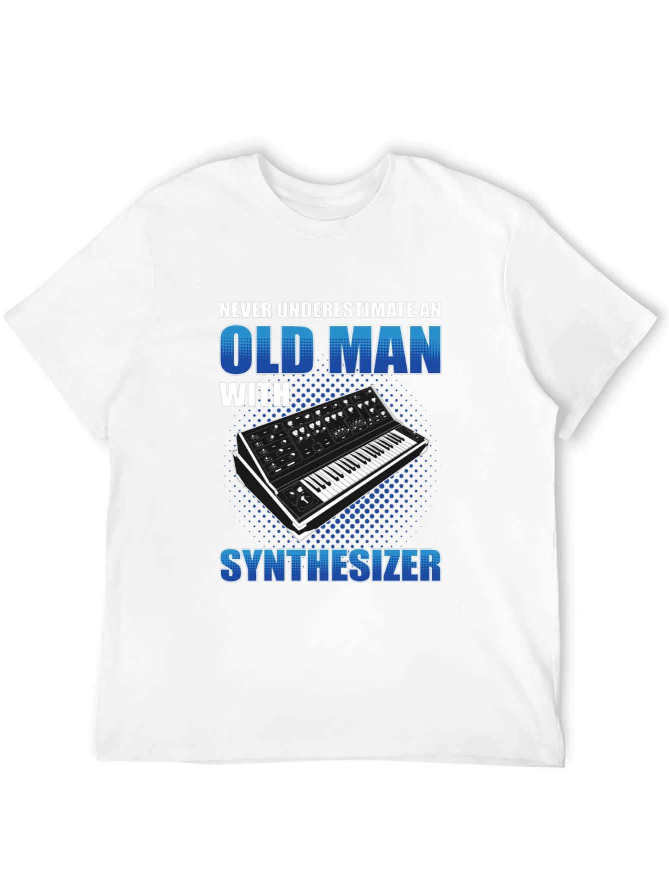 Black Old Man Synthesizer T-Shirt - Music Lover Gift view 12