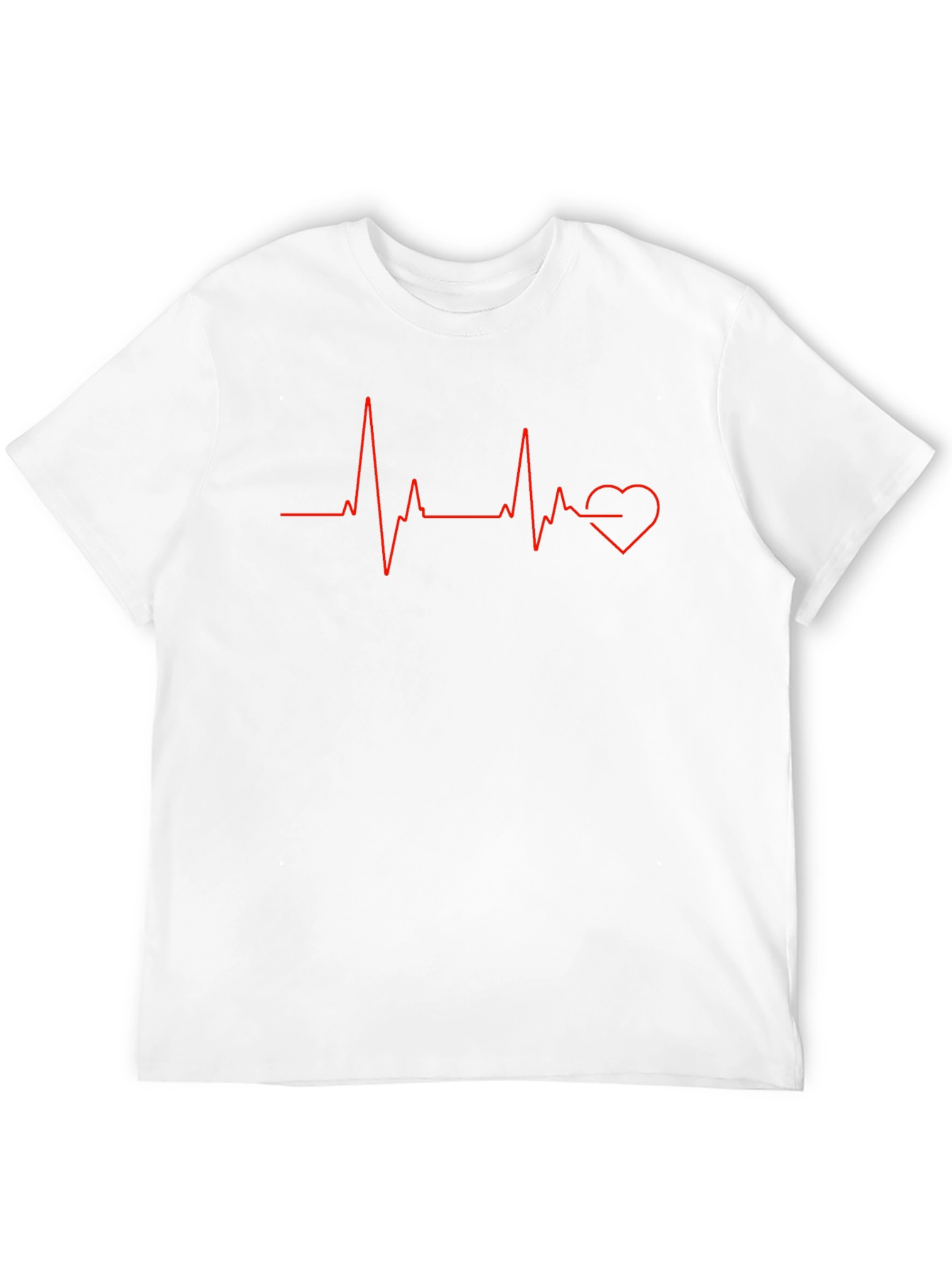 Black Heartbeat Heart Love ECG T-Shirt view 12