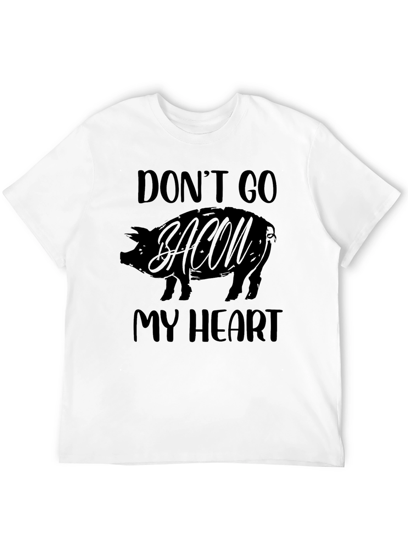 Black Don't Go Bacon My Heart Black T-Shirt view 12