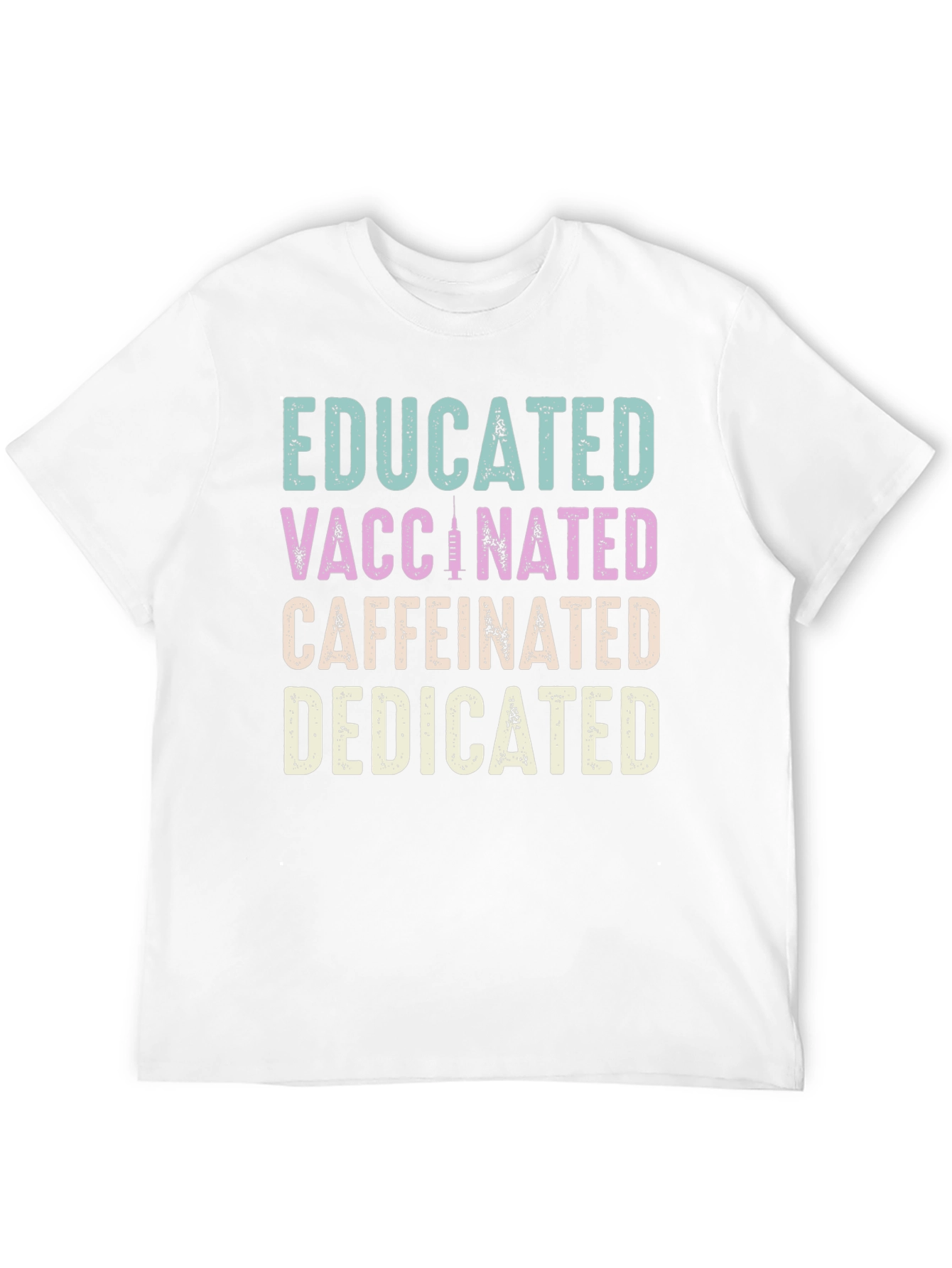 Black Educated Vaccinated Caffeinated Dedicated T-Shirt view 12