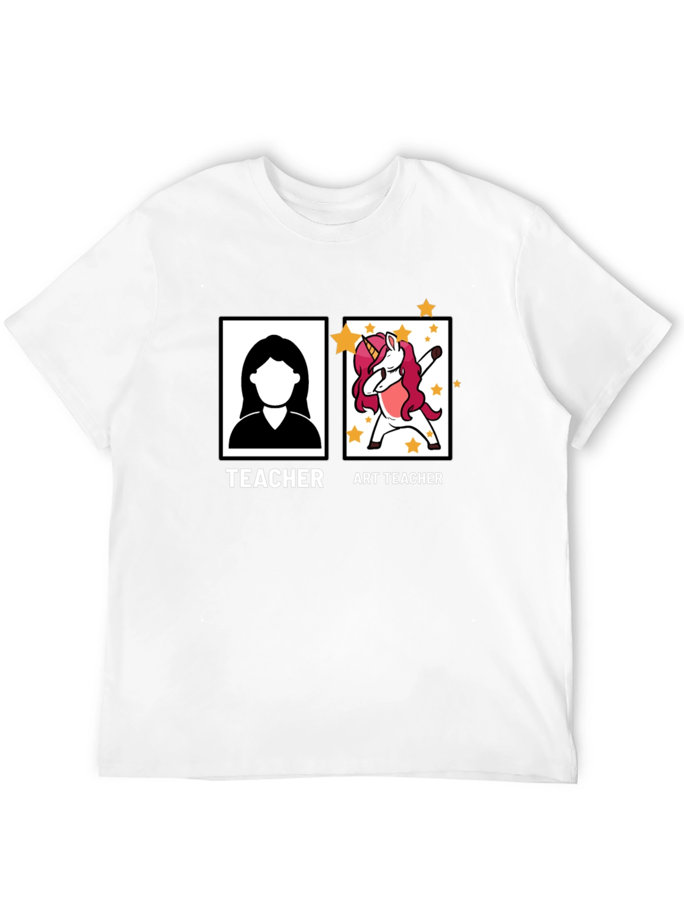 Black Art Teacher Unicorn Black T-Shirt view 12