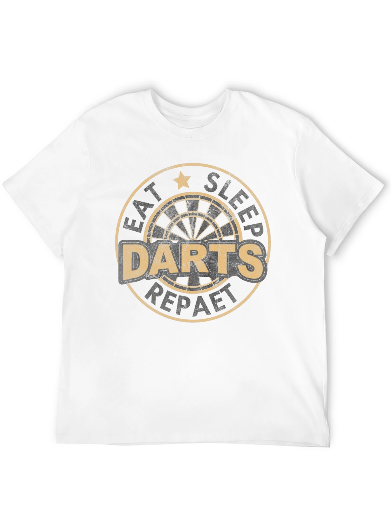 Black Eat Sleep Darts Repeat Black Graphic Tee view 12