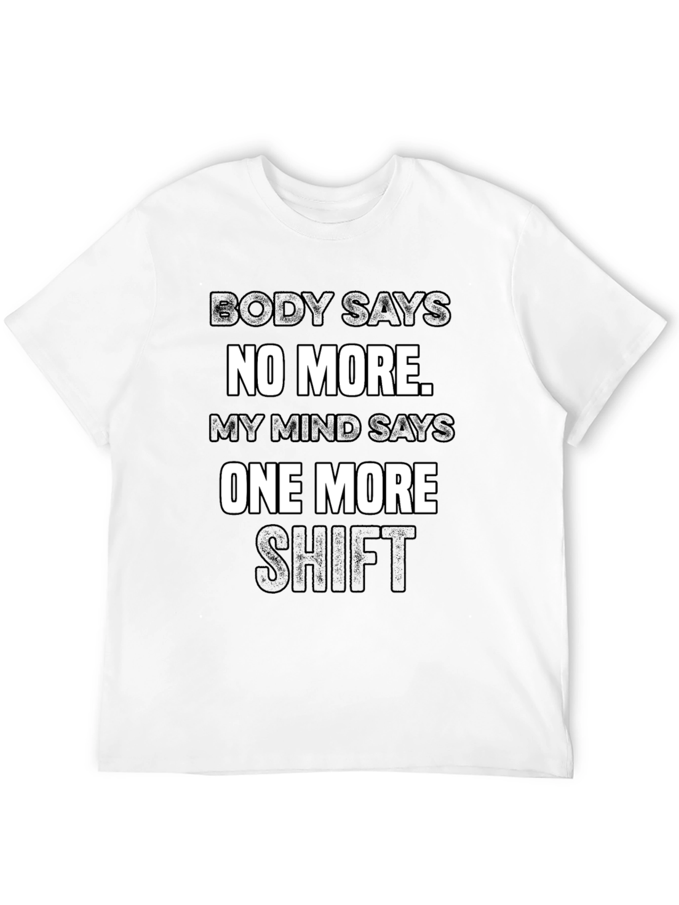 Black One More Shift Graphic Tee - Soft Cotton Work Shirt view 12