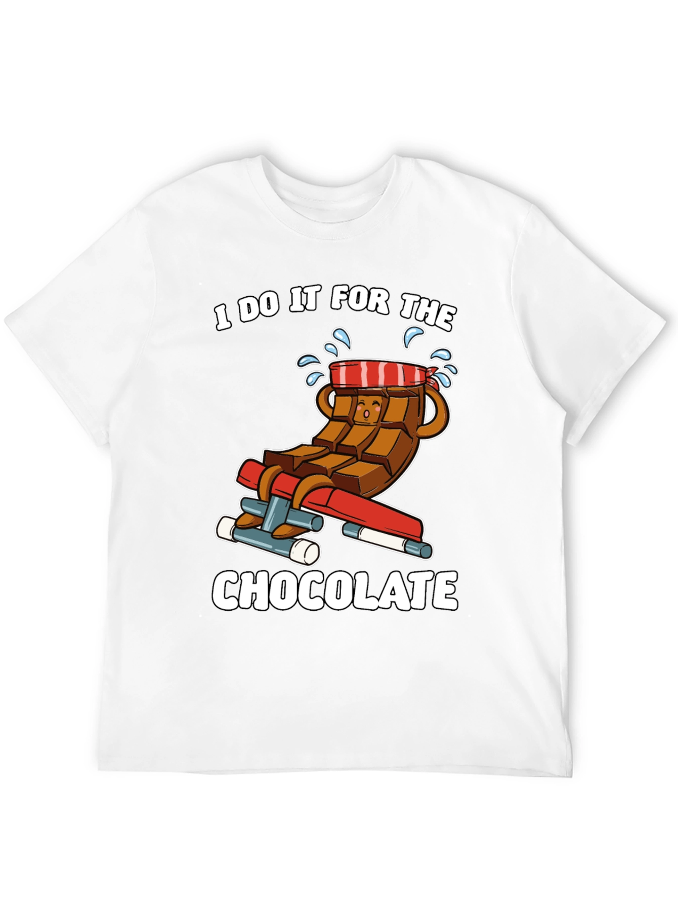Black Chocolate Gym Workout T-Shirt - "I Do It For The Chocolate" view 12