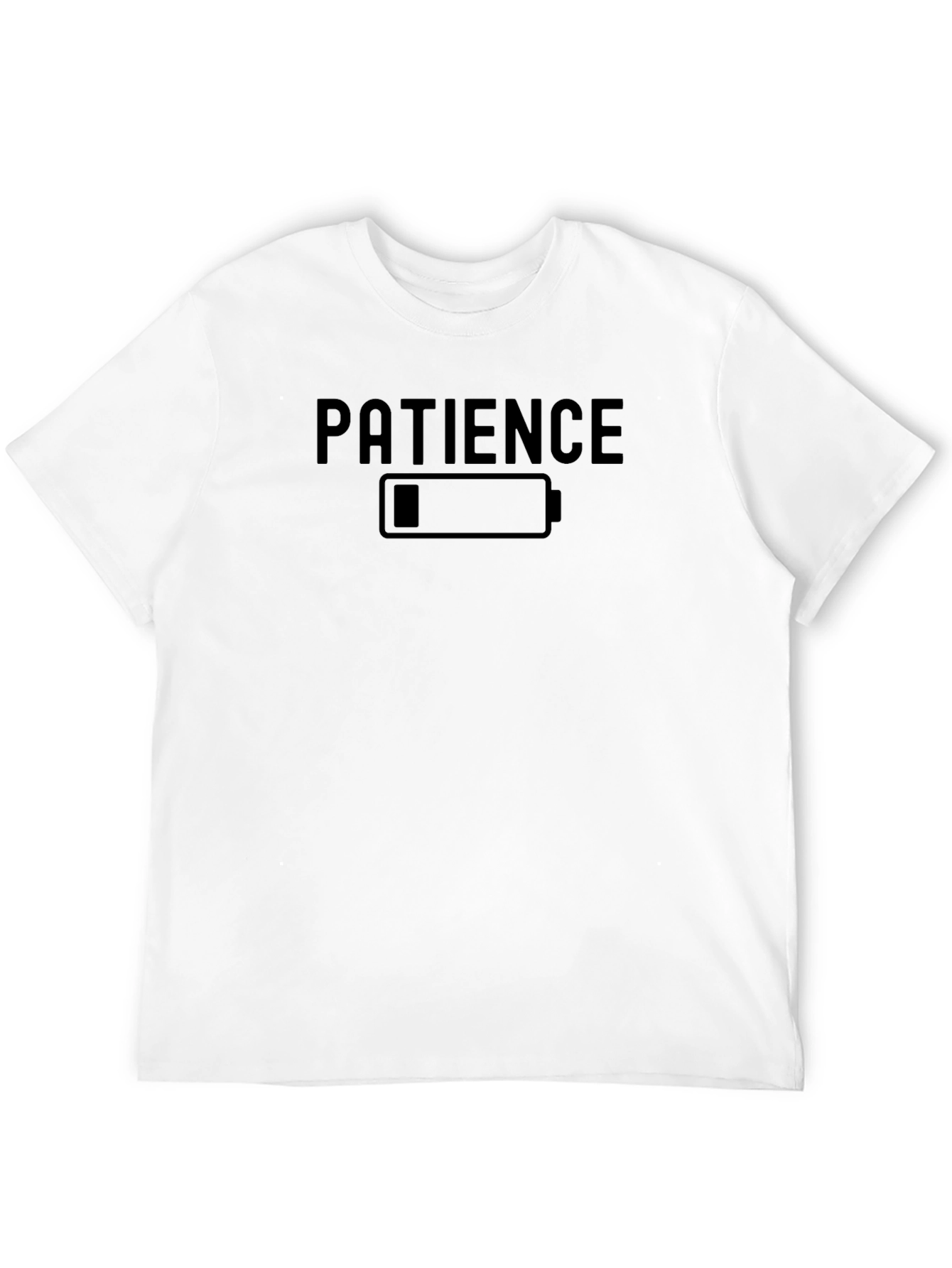 Black Patience Low Battery Funny Graphic T-Shirt view 12