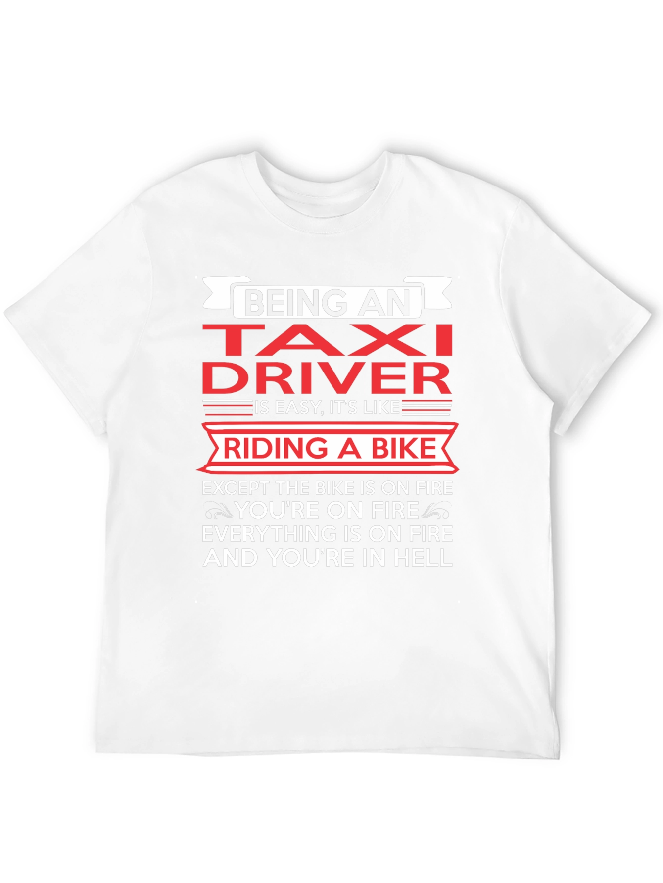 Black Taxi Driver Funny T-Shirt - Riding A Bike in Hell view 12