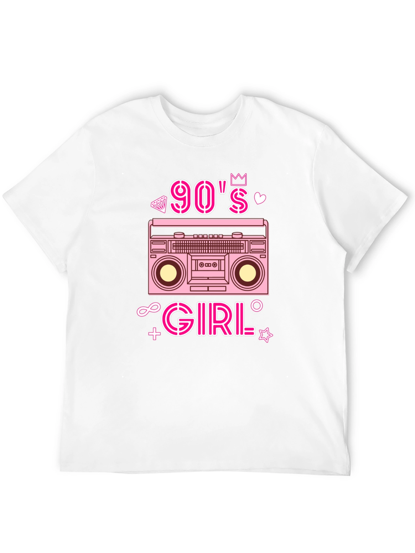 Black 90s Girl Retro Boombox Graphic Tee - Black T-Shirt view 12