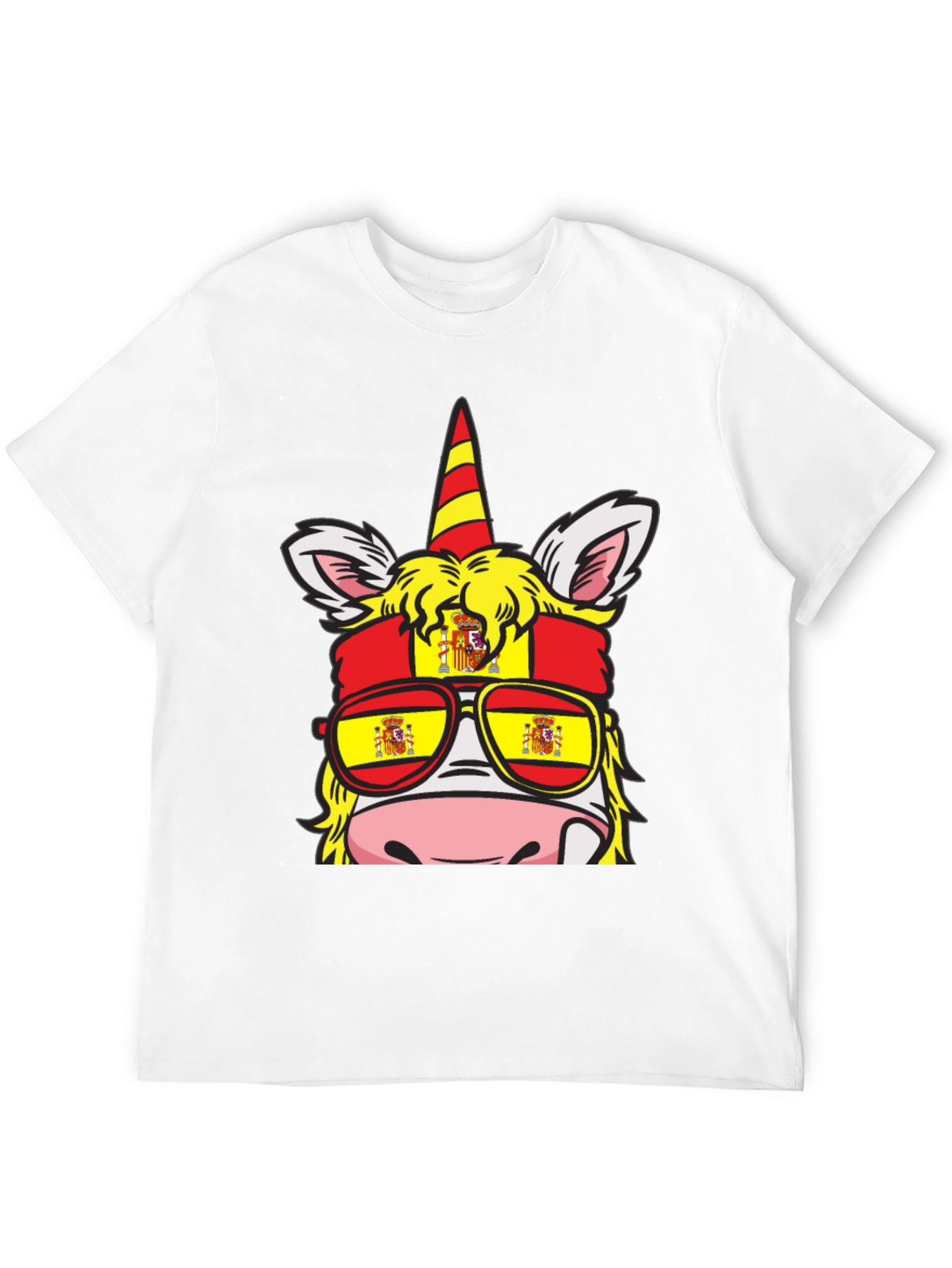 Black Spain Flag Unicorn T-Shirt view 12