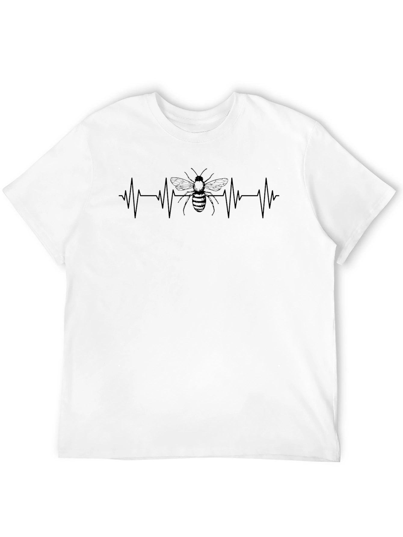 Black Bee Heartbeat T-Shirt - Black view 12