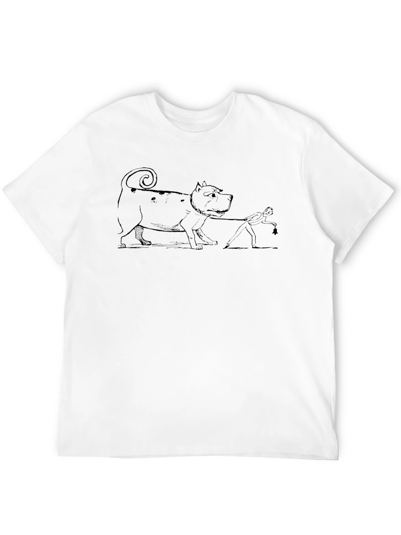 Black Funny Dog Walking T-Shirt - Unique Graphic Tee view 12