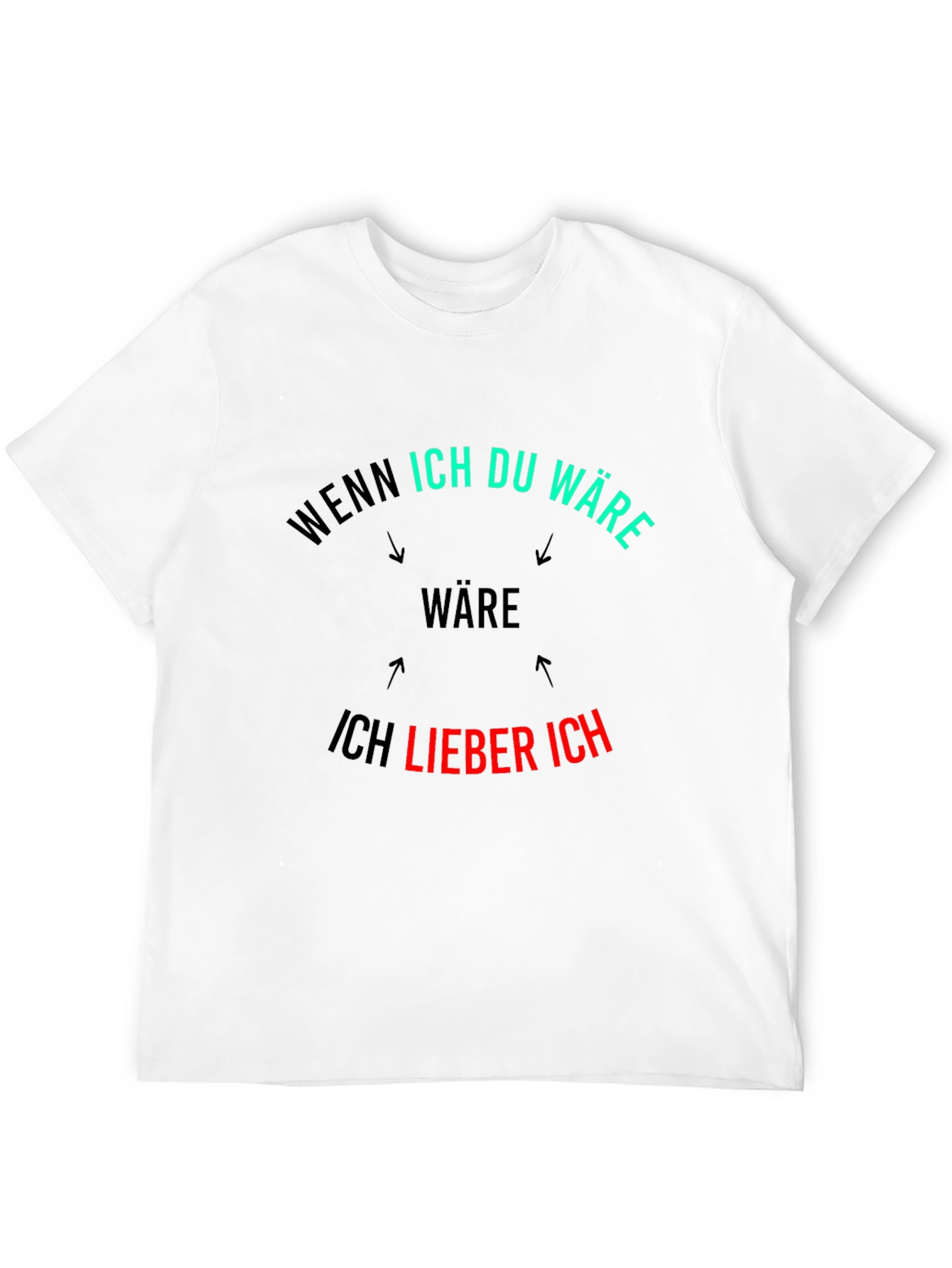 Black Wenn Ich Du Ware Mens Black T-Shirt view 12