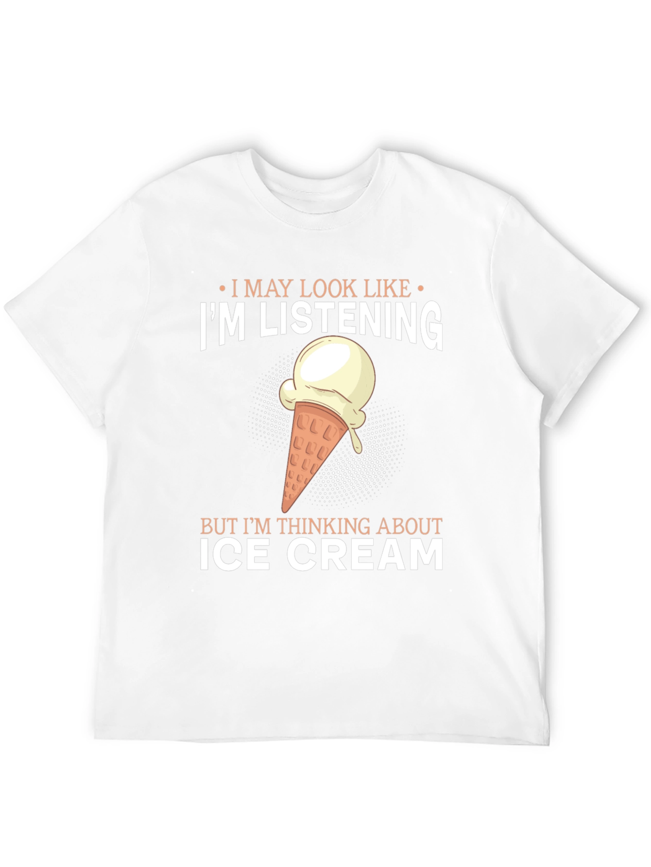 Black I'm Listening Ice Cream T-Shirt view 12
