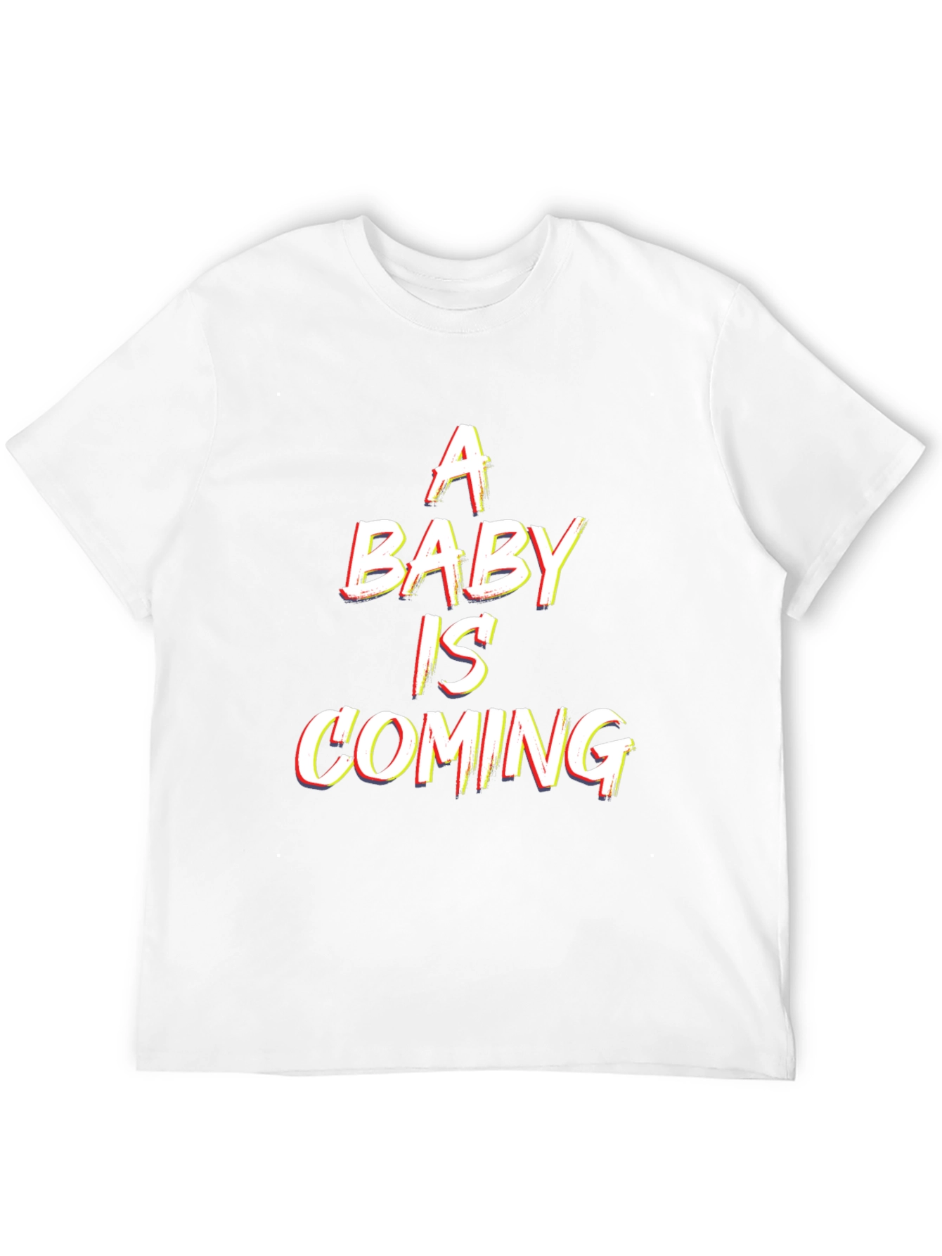 Black A Baby is Coming - Men's Black T-Shirt view 12