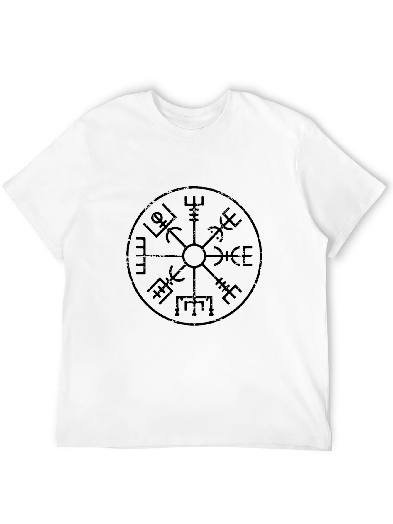Black Vegvisir Compass Graphic Tee - Black Cotton view 12