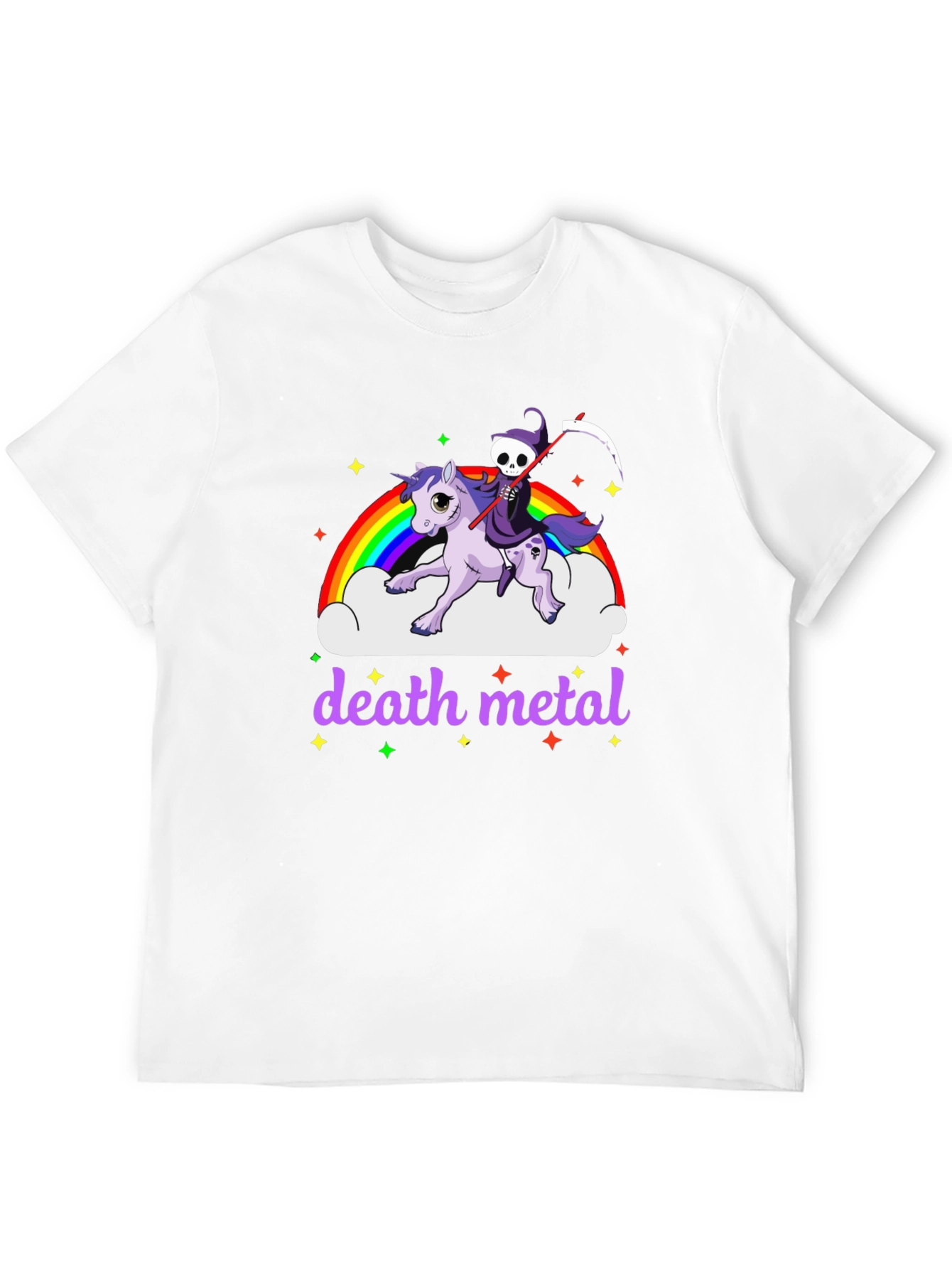 Black Death Metal Unicorn T-Shirt view 12
