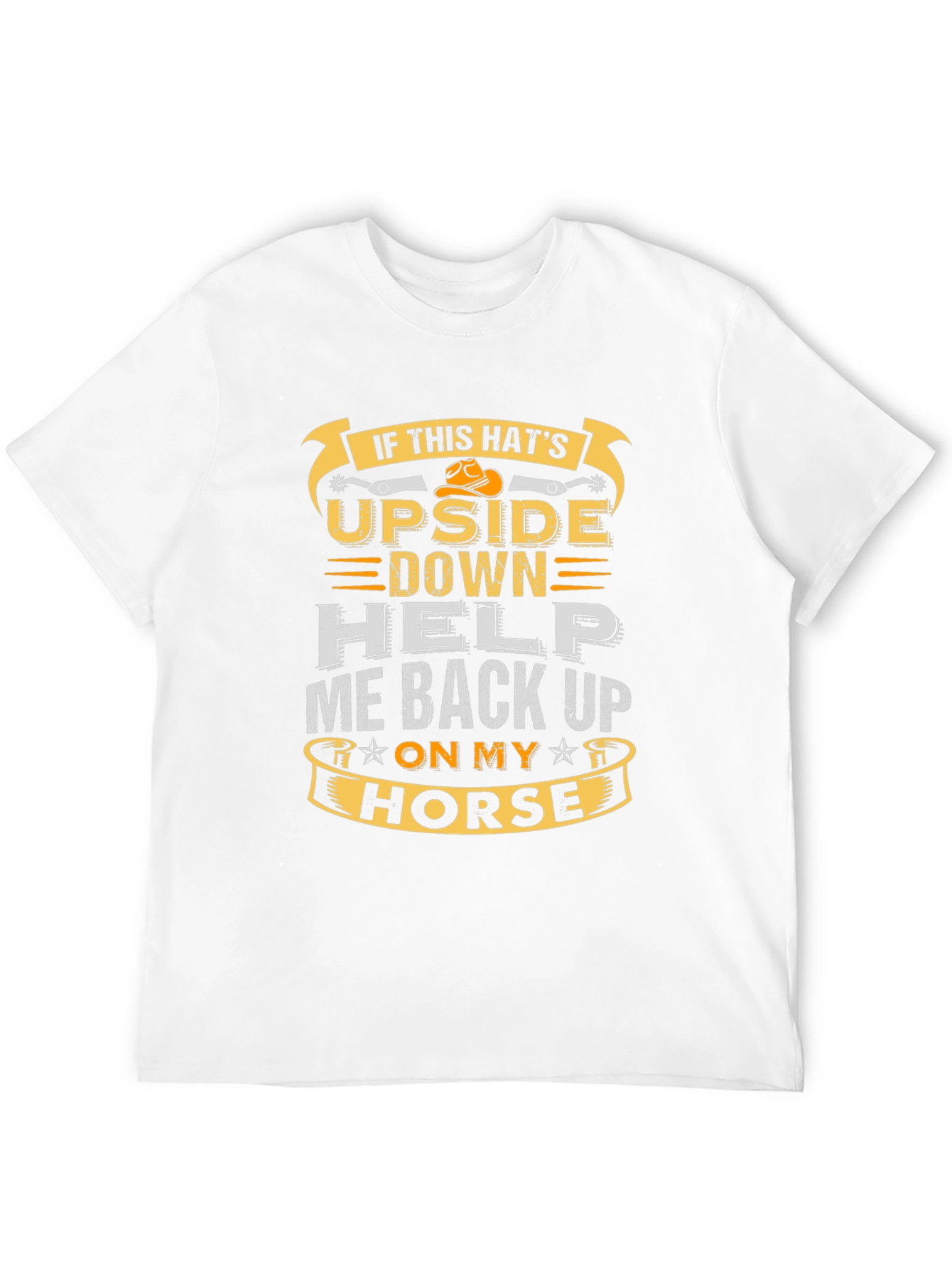 Black Humorous Horse Riding T-Shirt: If This Hat's Upside Down view 12
