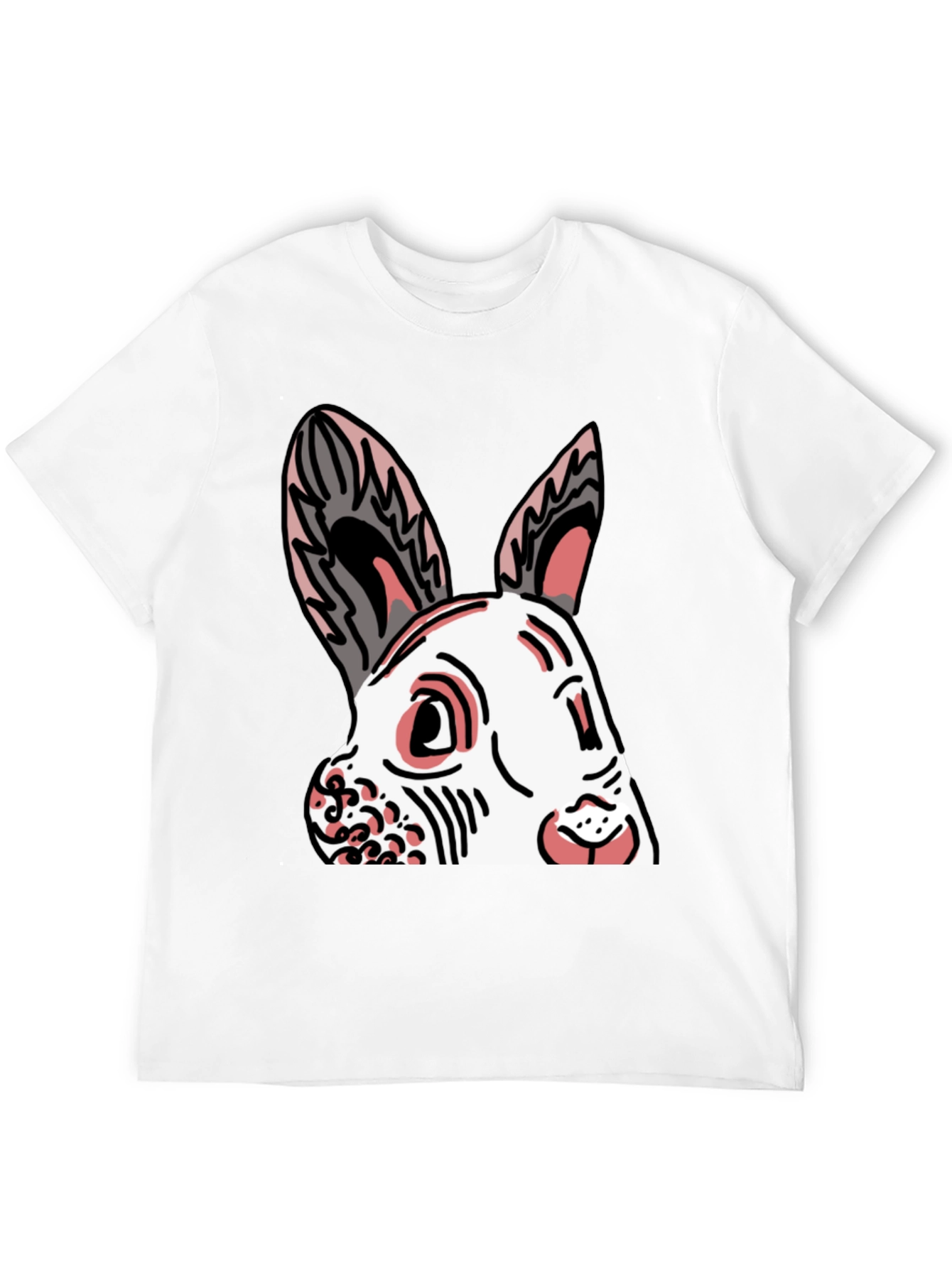 Black Bunny Graphic Tee - Black Cotton Blend Shirt view 12