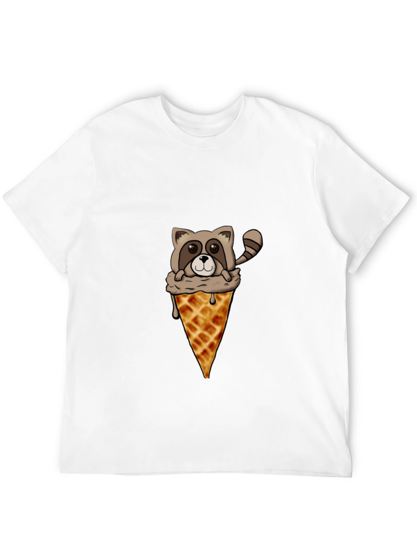 Black Raccoon Ice Cream Cone Graphic Tee view 12