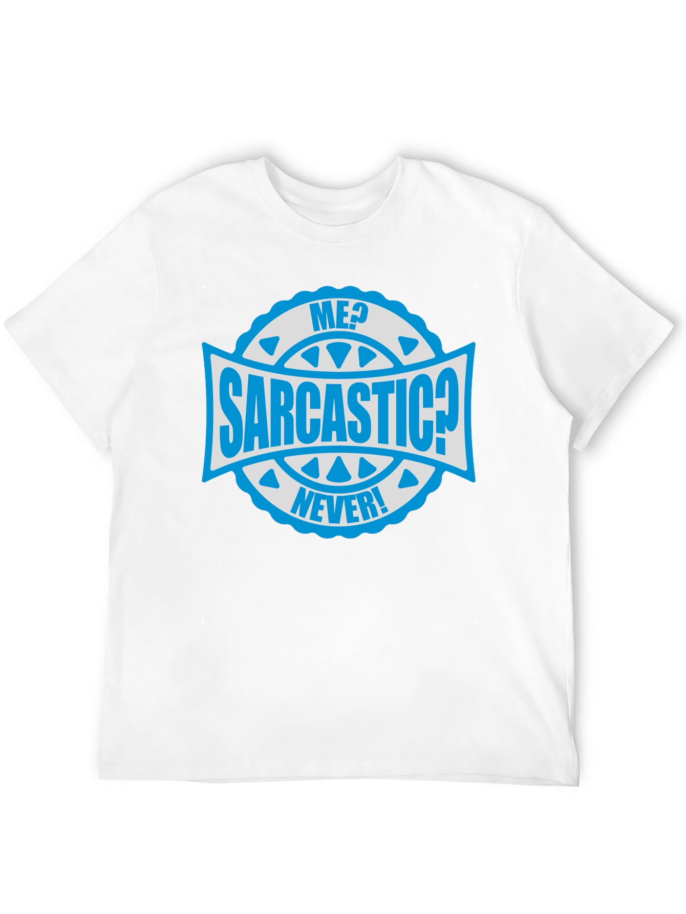Black Sarcastic Never! Graphic Tee - Mens Black Cotton T-Shirt view 12