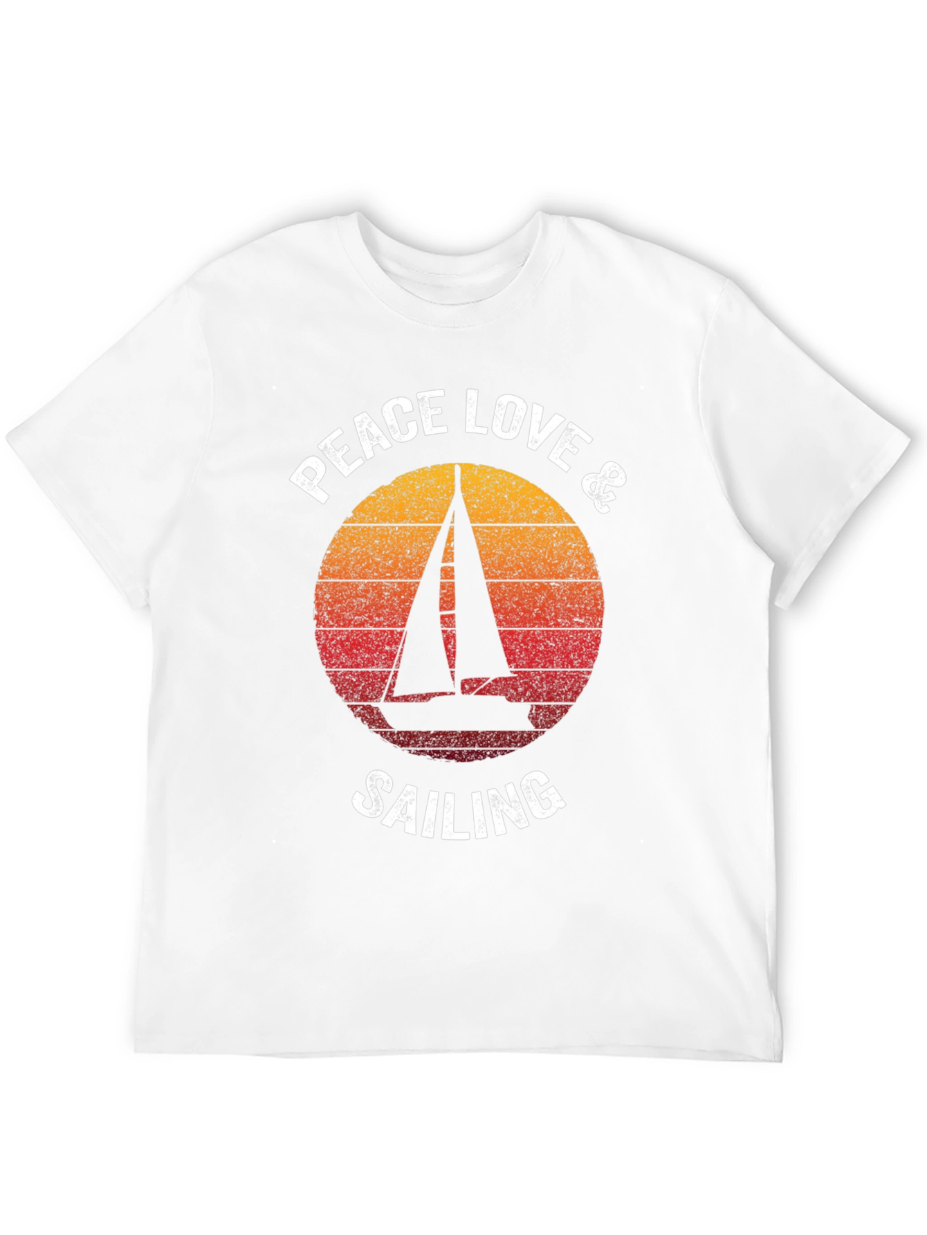 Black Peace Love & Sailing T-Shirt Vintage Graphic Tee view 12